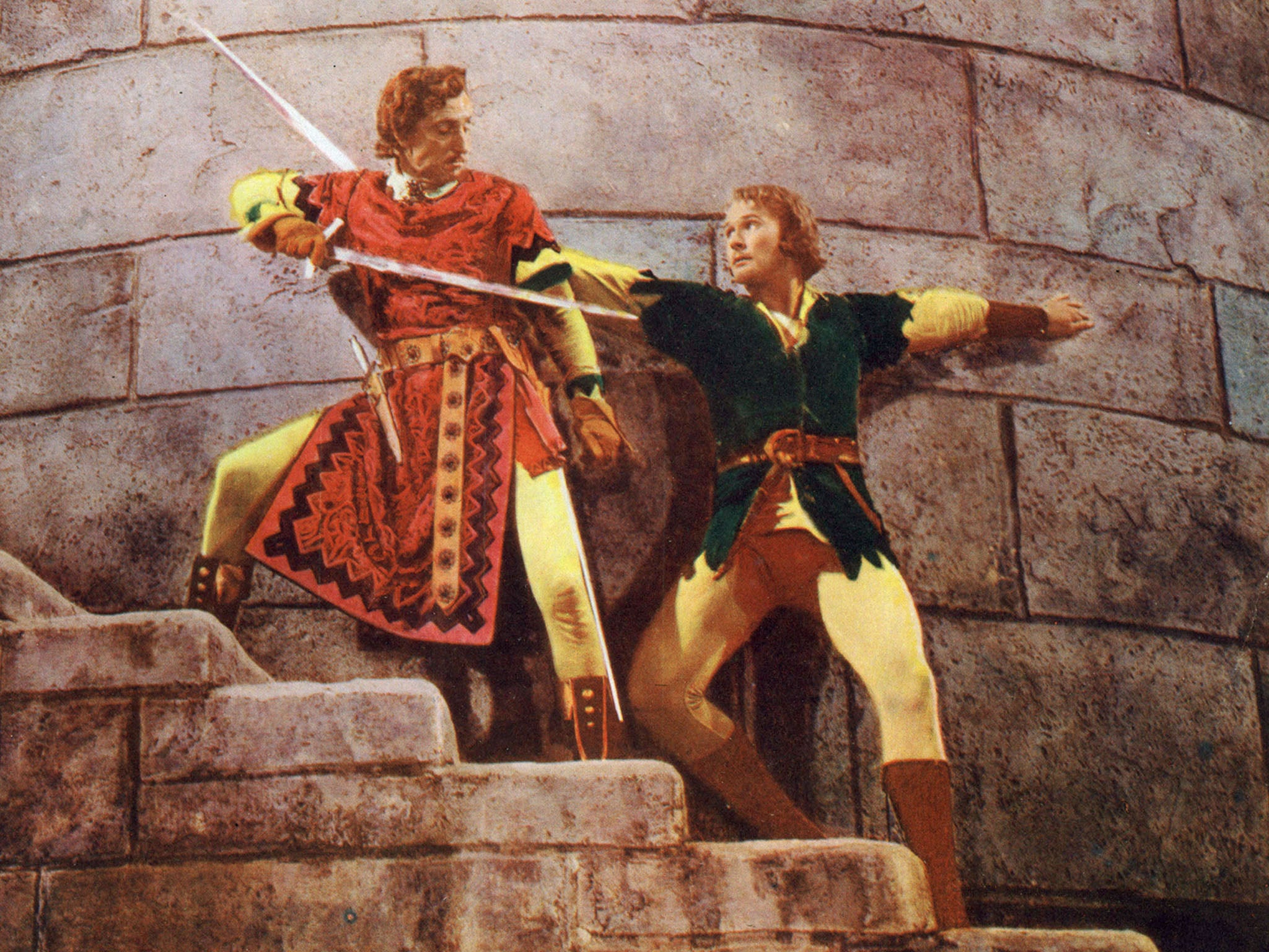 Tight corner: Basil Rathbone and Errol Flynn in ‘The Adventures Of Robin Hood’