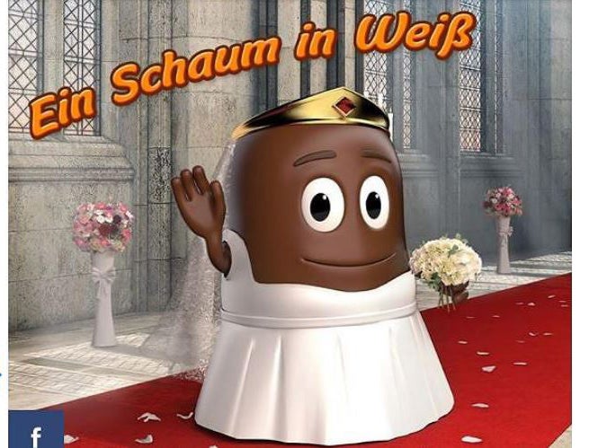 The image suggested a comparison between Meghan Markle and a chocolate bride