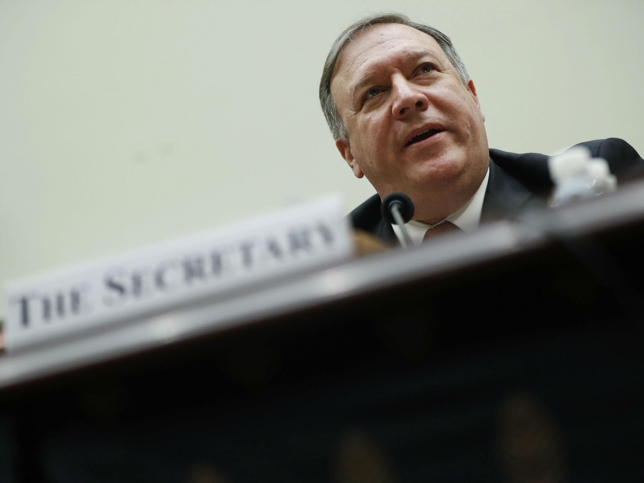 Mr Pompeo made the remarks at a congressional hearing