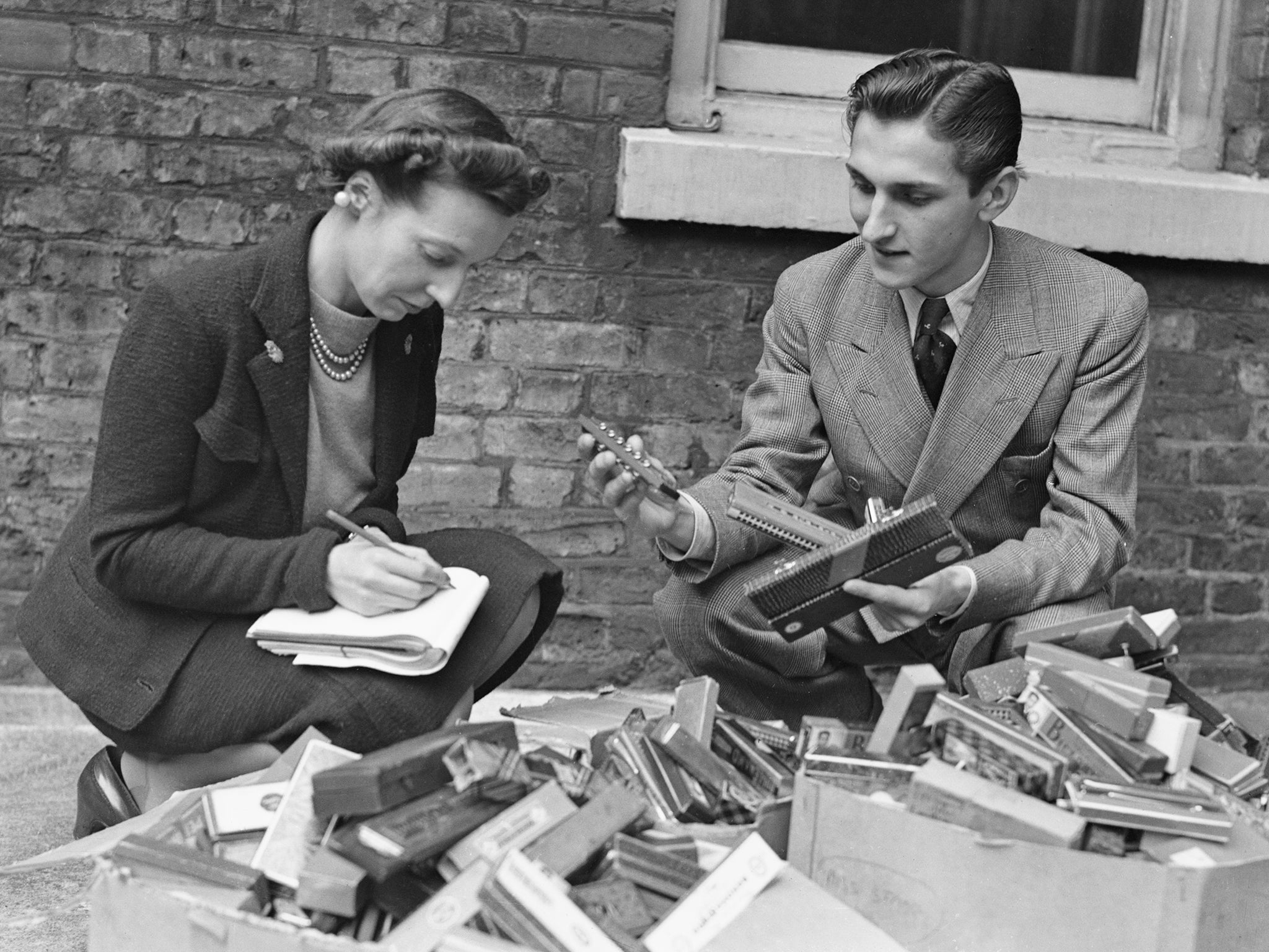 Chesney with mouth organs donated for British prisoners of war in 1941