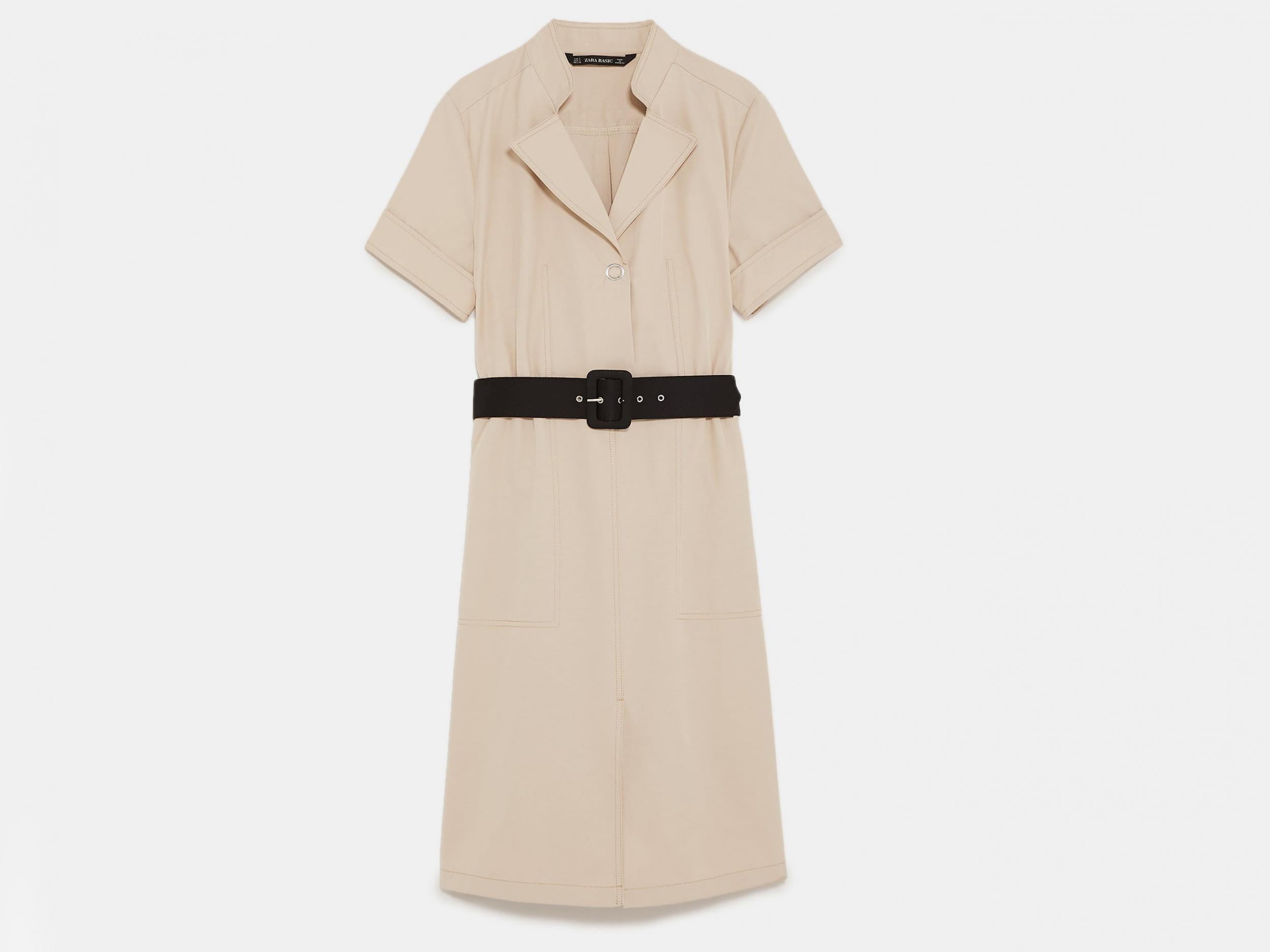 Shirt dress with belt, £40, Zara