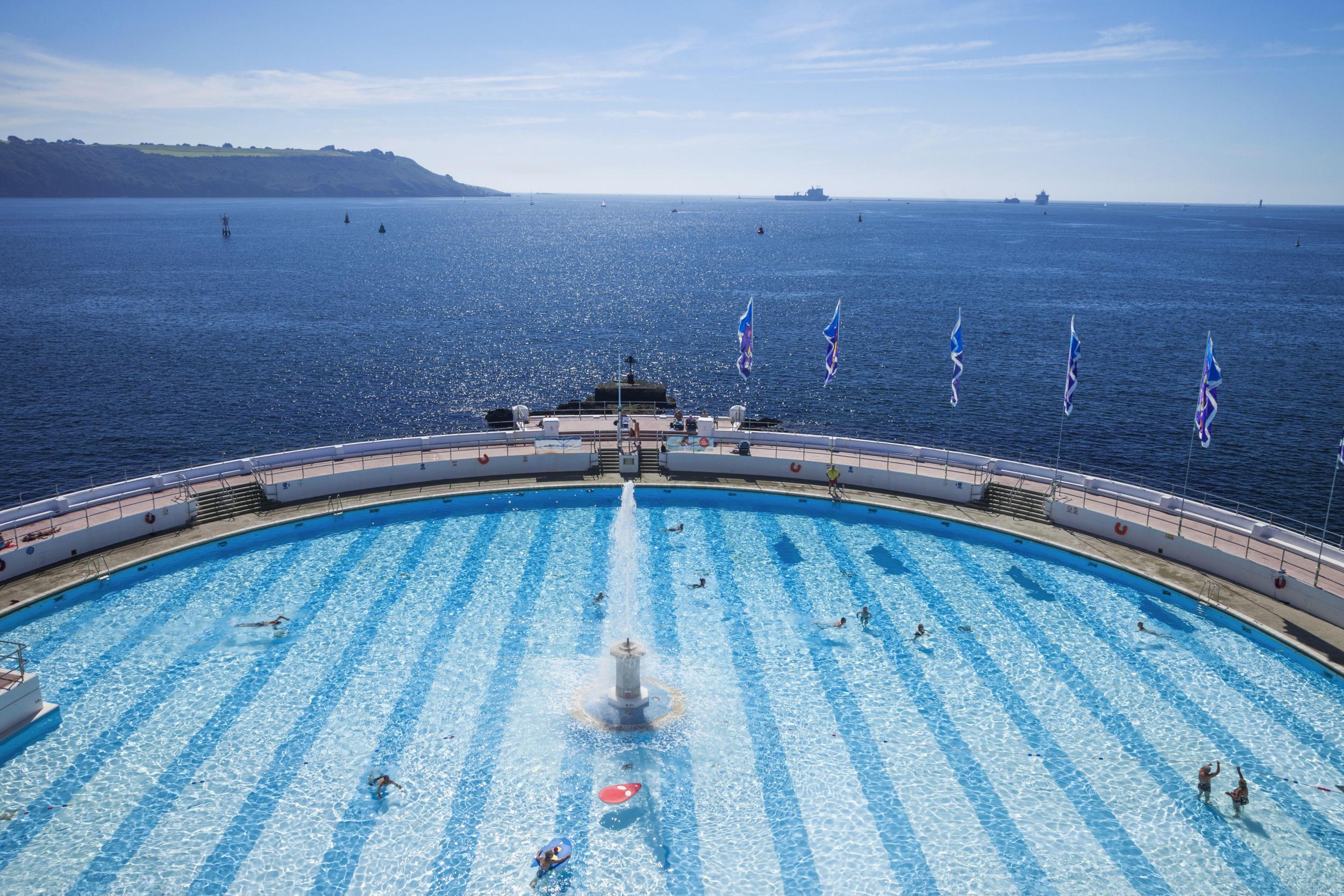 Al fresco swimming on the Devon coast