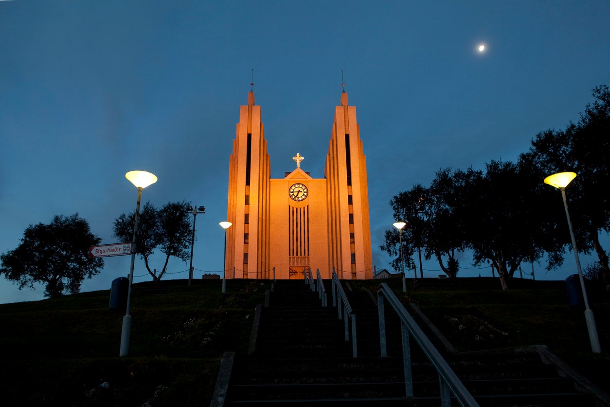 Take in the city's striking Akureyrarkirkja