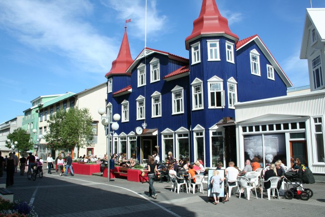 Bláa Kannan is housed in a cosy blue building