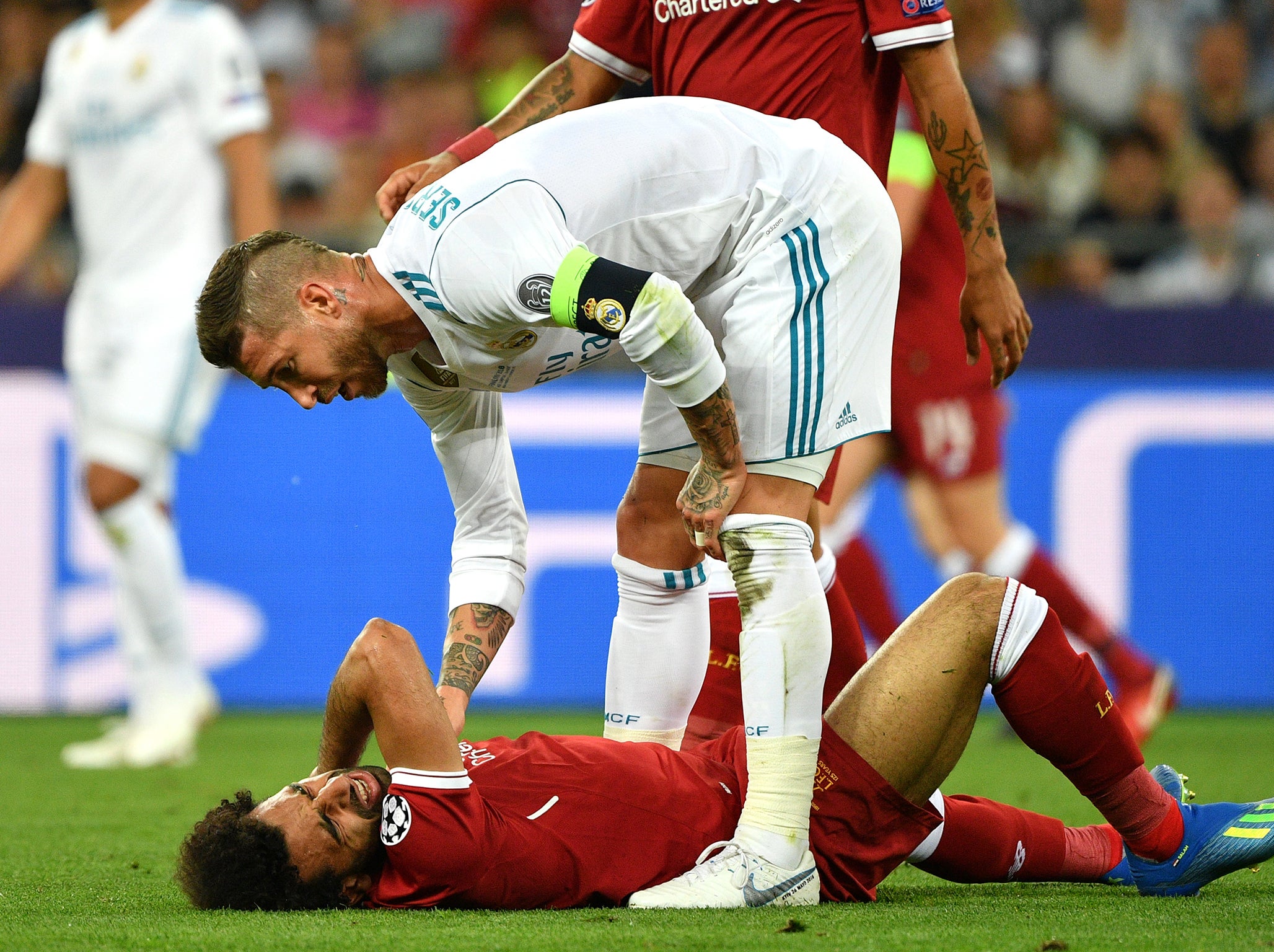 Ramos has revealed he and Salah have spoken since the incident (Getty )