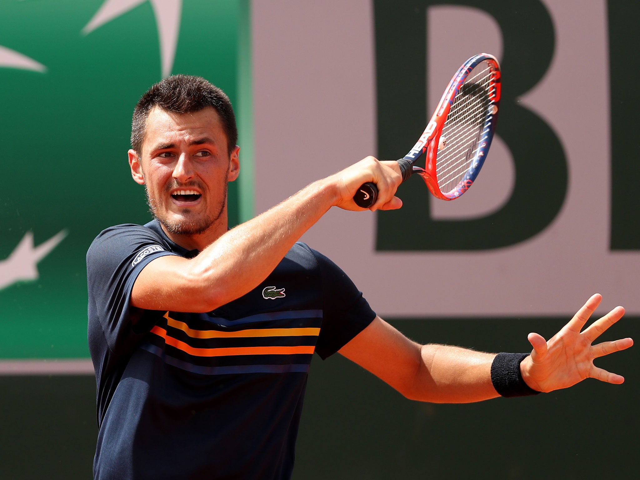 Tomic struck a disgruntled figure after the defeat