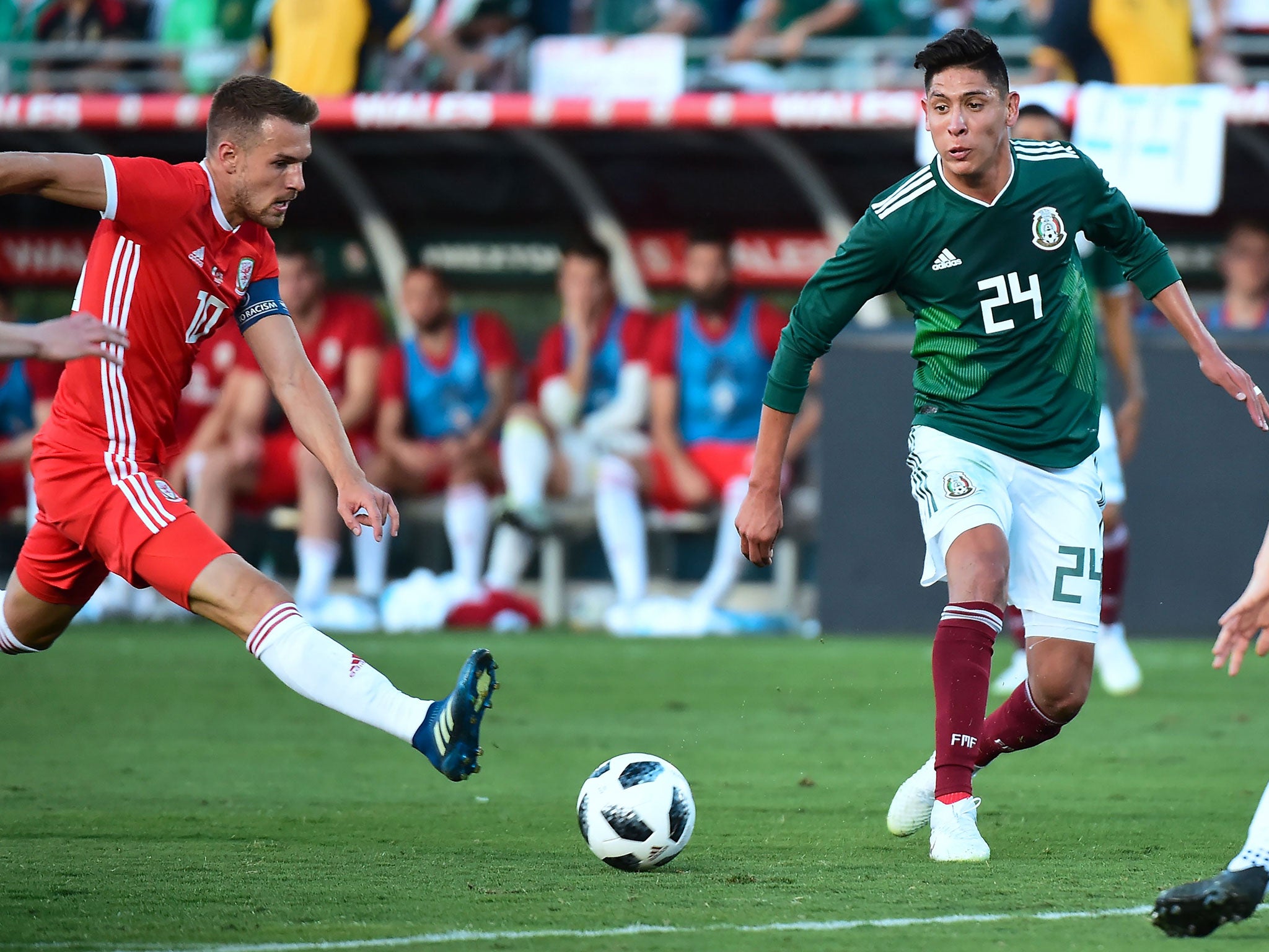 Ramsey was part of the Wales side that drew with Mexico in Pasadena