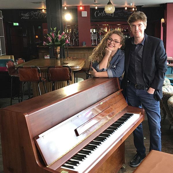 Carrie Hope Fletcher, who plays Veronica, with Lawrence O’Keefe, who wrote ‘Heathers – the musical’