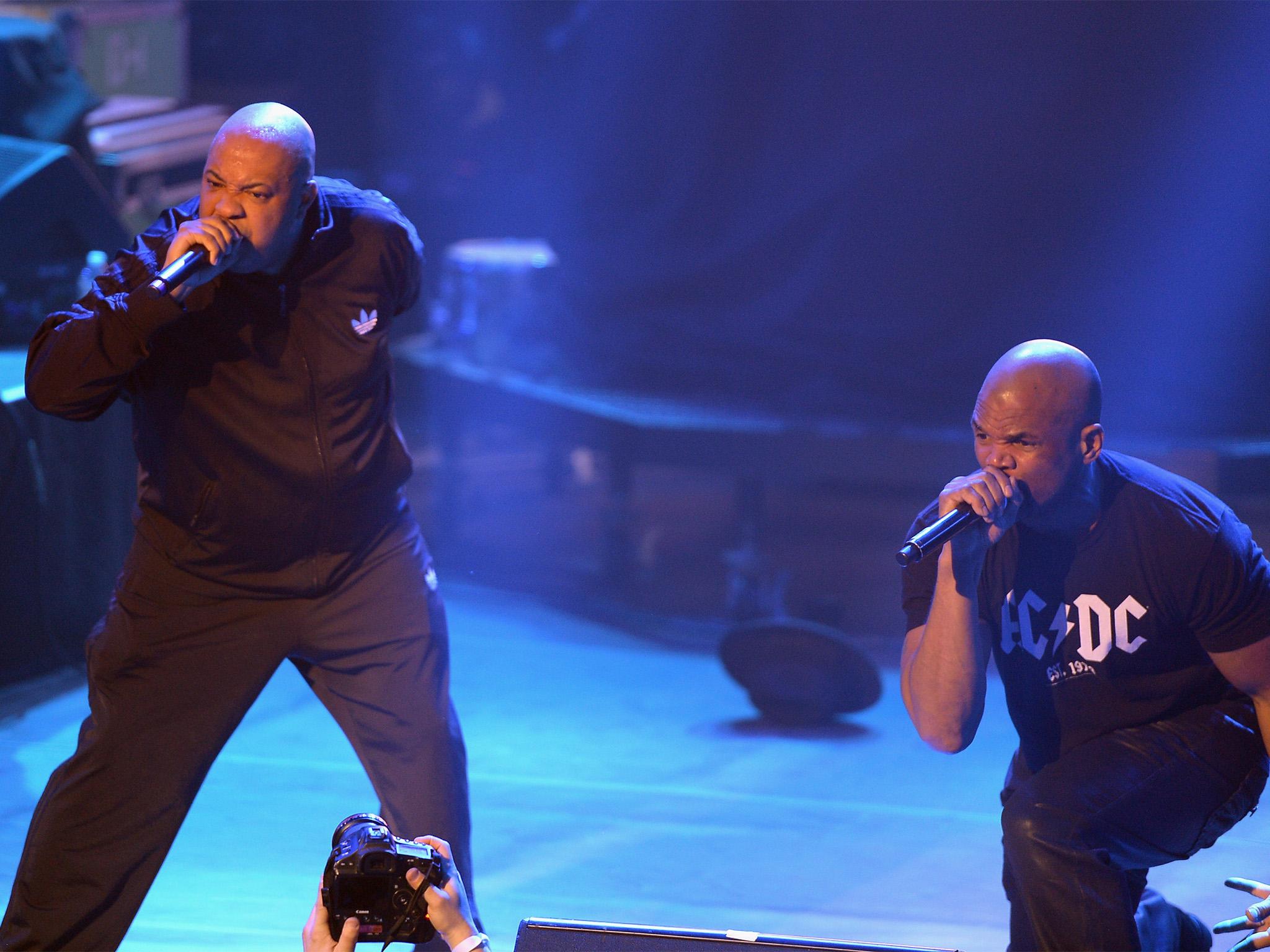 Rev Run, left, performs with Darryl 'DMC' McDaniels as Run-DMC