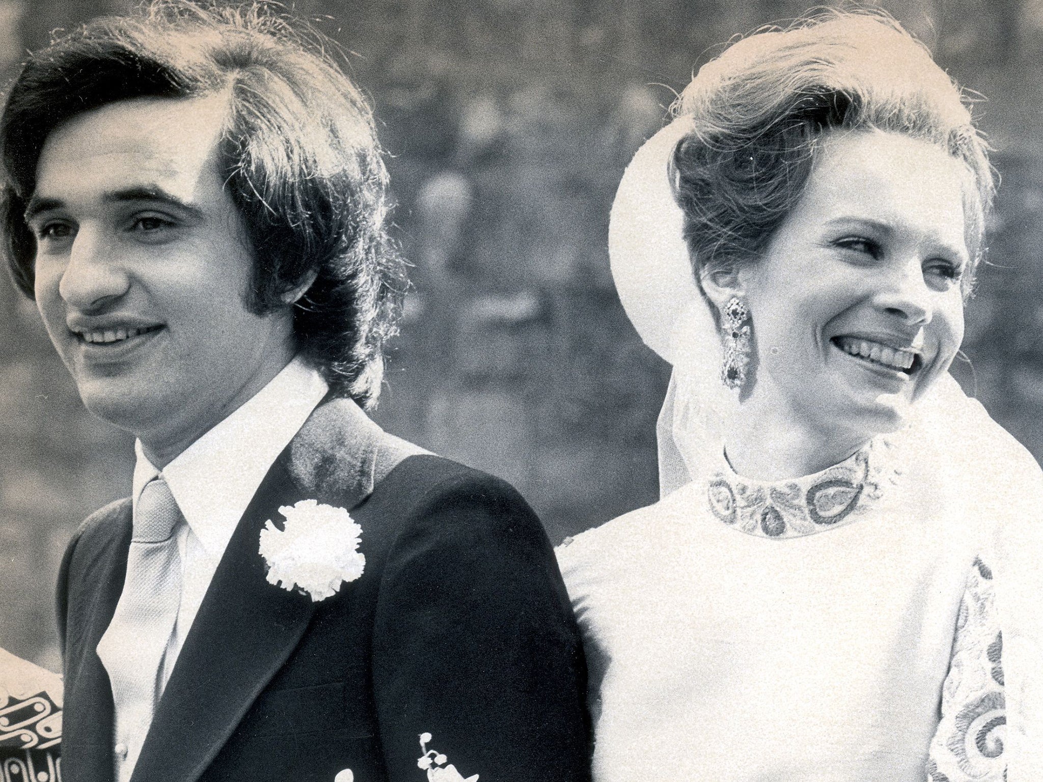 The oil tycoon with his first wife, Tennessean Frances Condon, in 1972