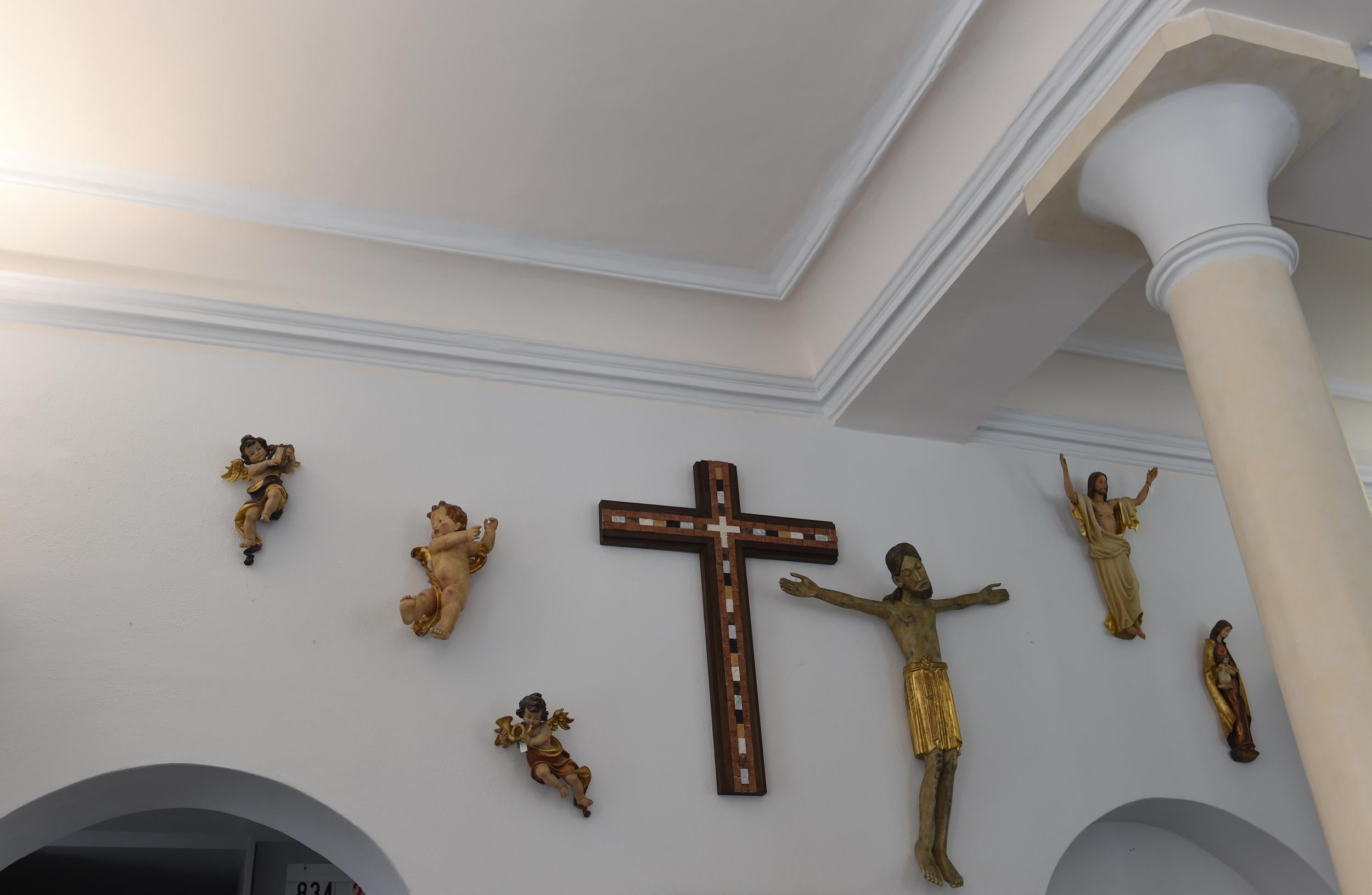 Crosses and other religious symbols in a shop in the Bavarian capital, Munich