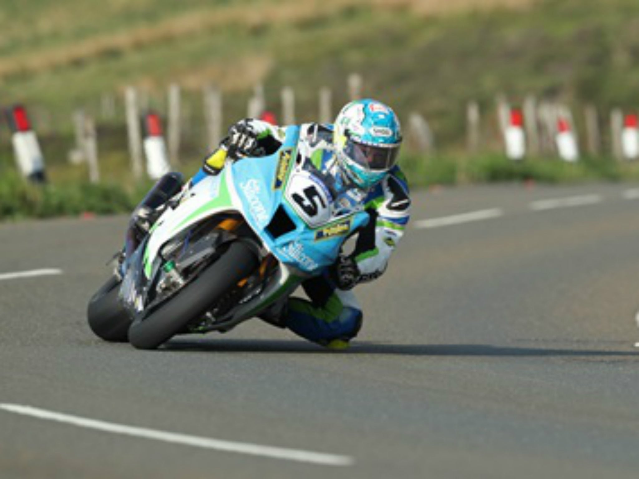 Harrison retired at Sulby Crossroads while leading the Superbike TT