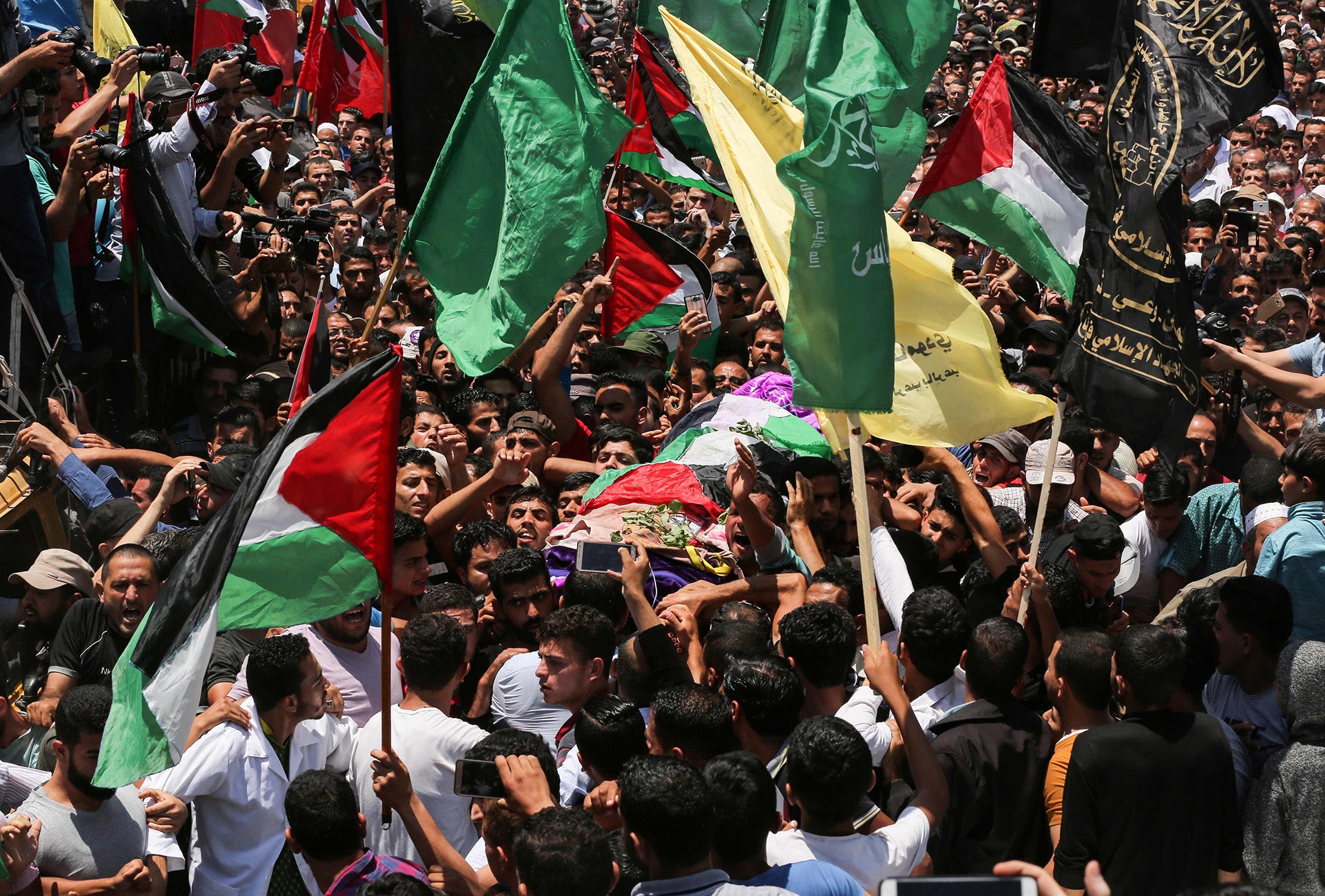 Razan al Najjar's funeral in Gaza City