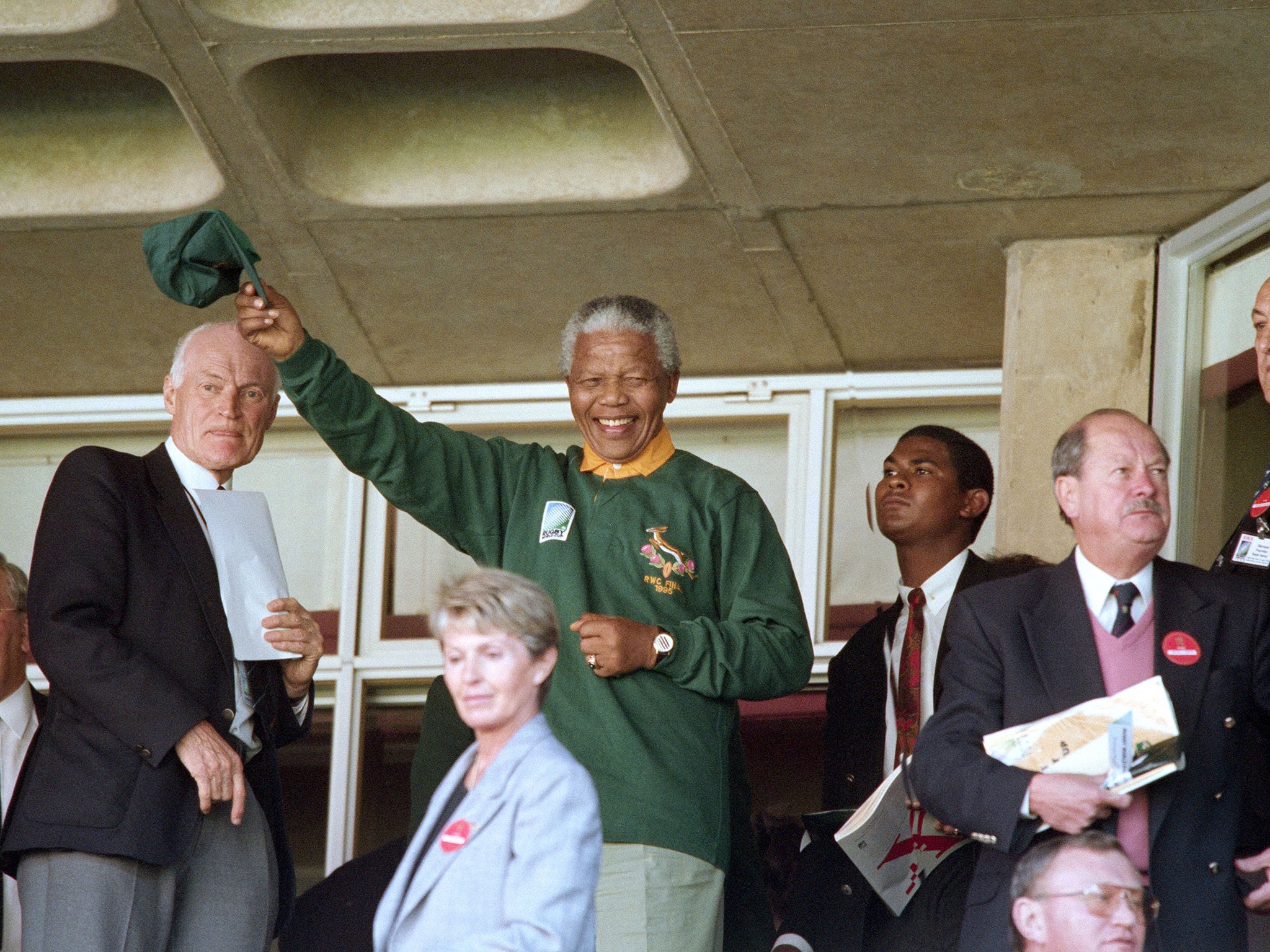 Jones' Australia side were once held up by Nelson Mandela at Ellis Park