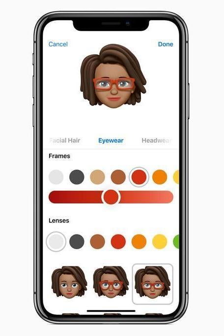 The new Memoji feature allows users to build virtual versions of themselves from the ground up (Apple)