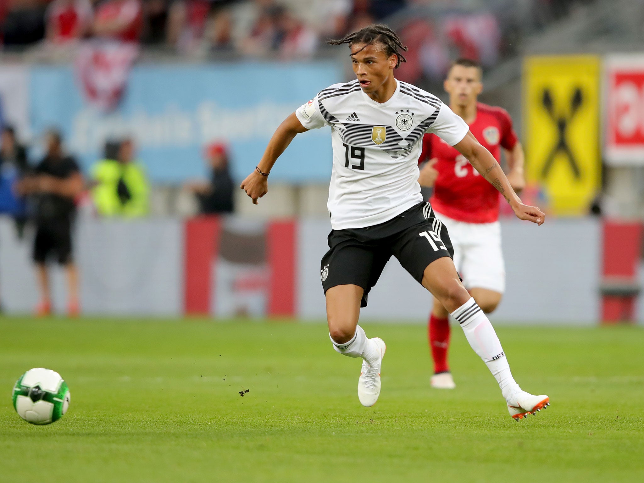 Leroy Sane in action for Germany prior to Monday's squad announcement