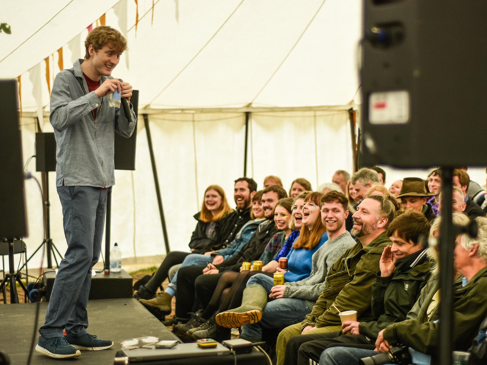 James Acaster delighted guests in an intimate yurt performance