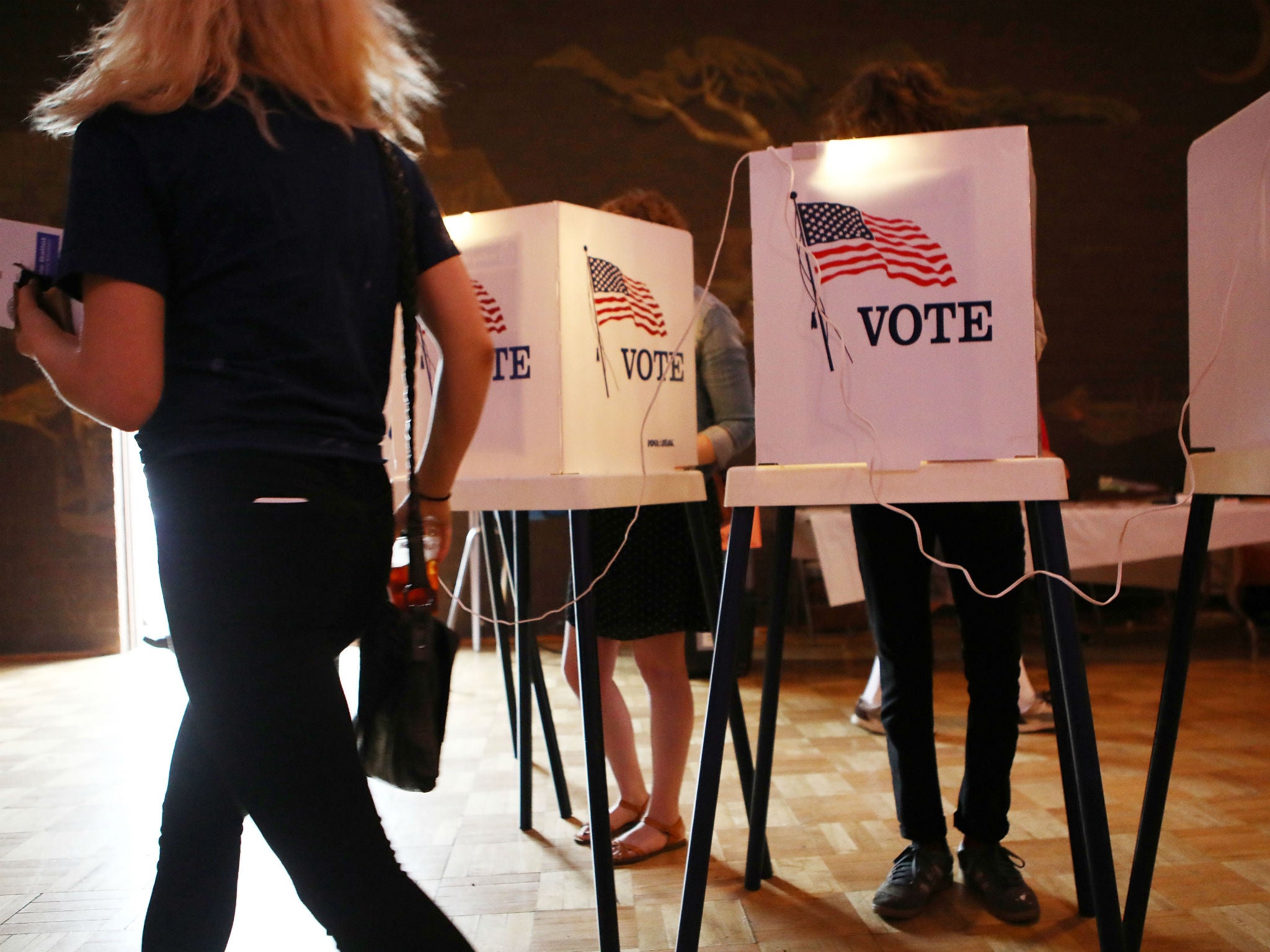 Voters cast their ballots in Los Angeles, California