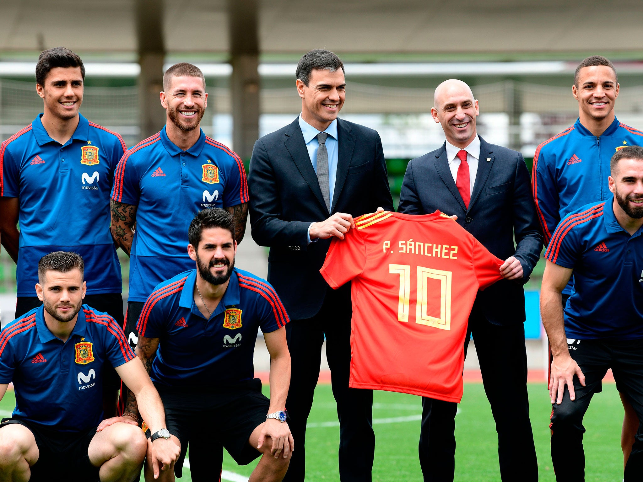 Pedro Sanchez met with Spain's players on Tuesday