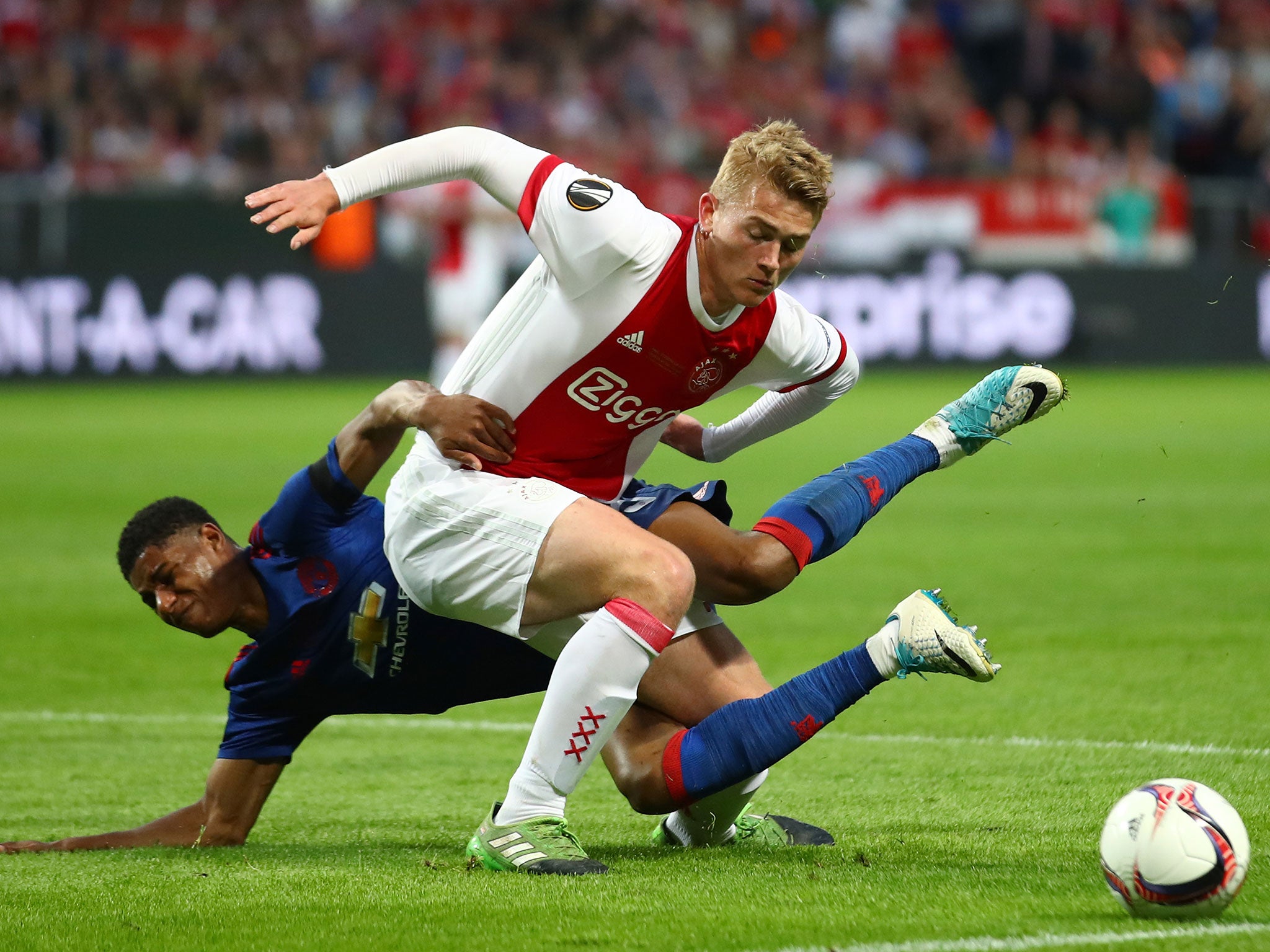 Matthijs de Ligt in action for Ajax against Manchester United