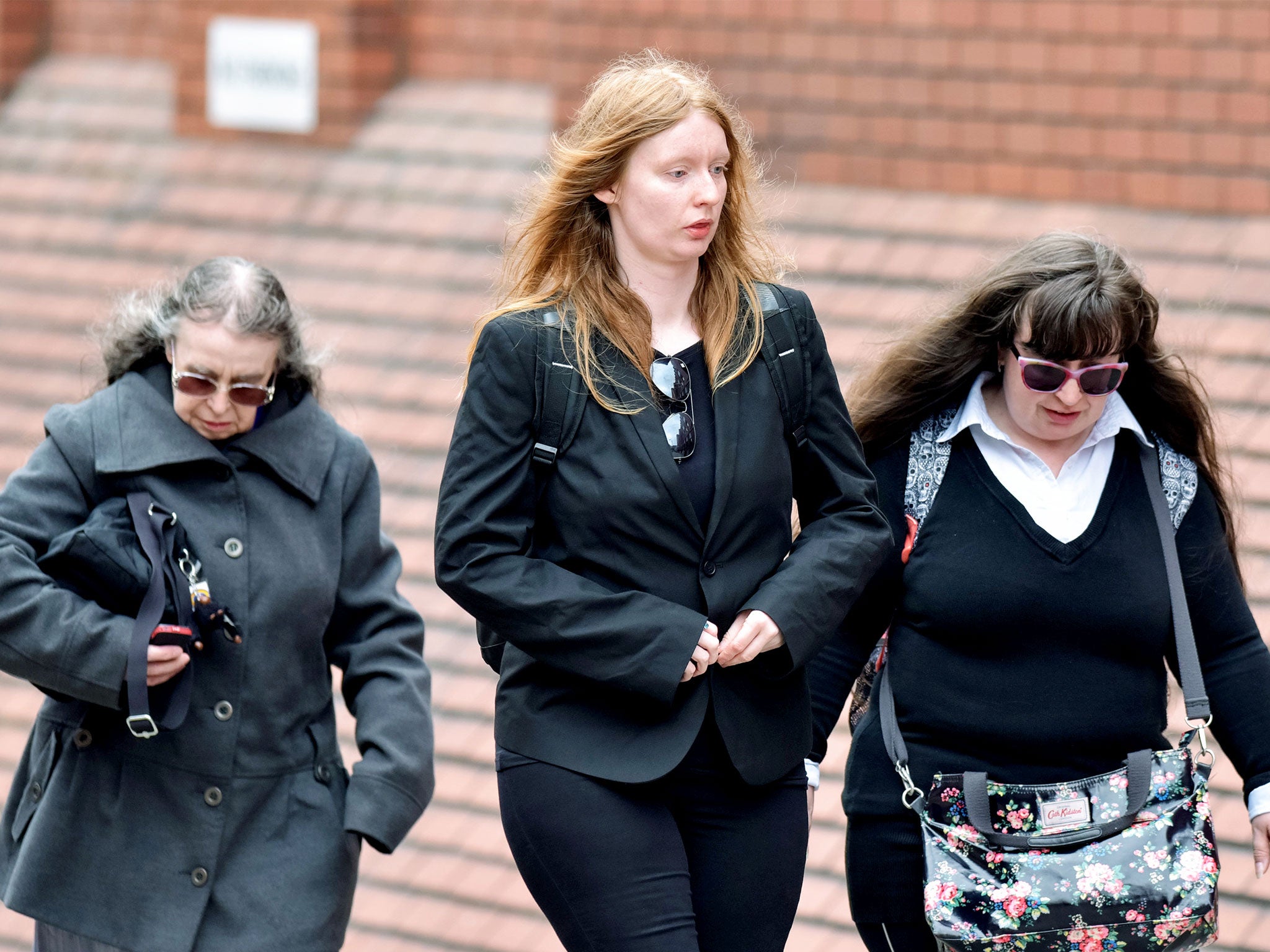 (L to r) Denise Cranston, Abigail Burling and Dawn Cranston at Leeds Crown Court on Wednesday