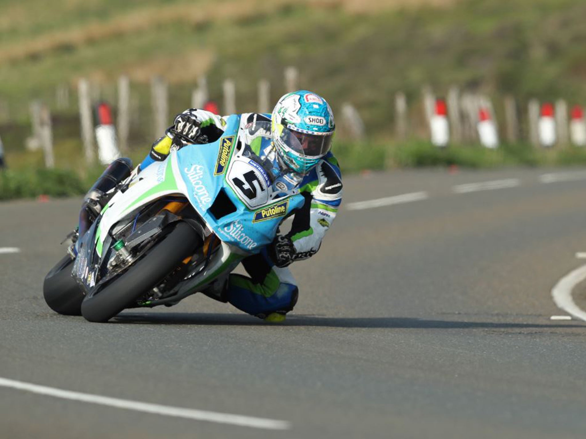 Dean Harrison led from the very start of the Senior TT before finishing second