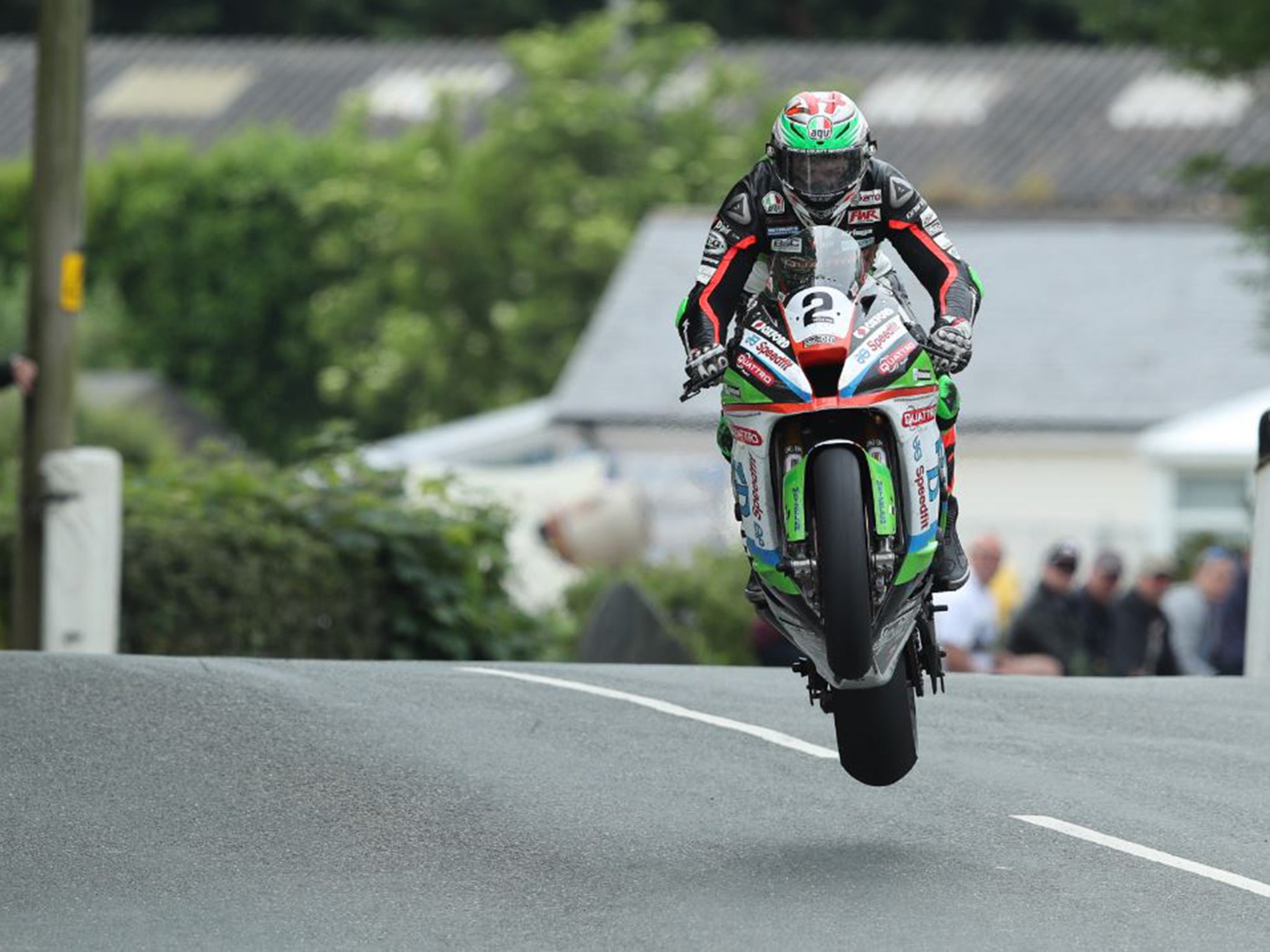 James Hillier's Kawasaki laid down oil on the circuit as he retired on lap one