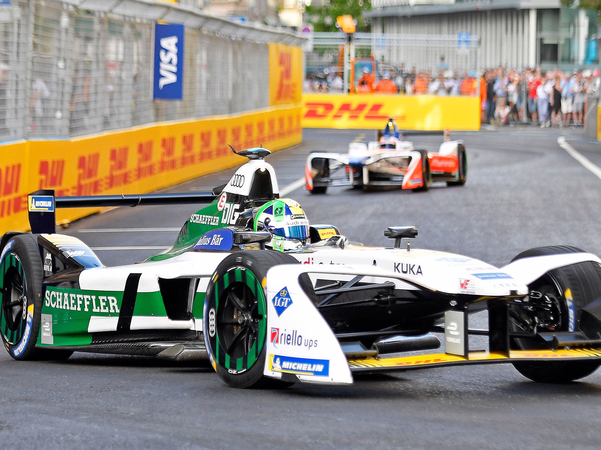 Di Grassi on his way to victory in the Zurich E-Prix