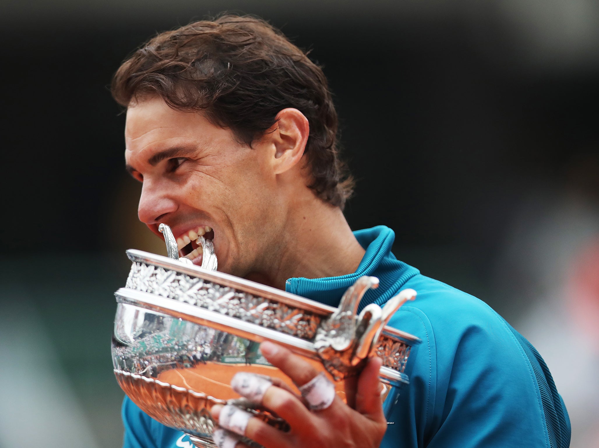 Rafa Nadal celebrates his historic 11th French Open title