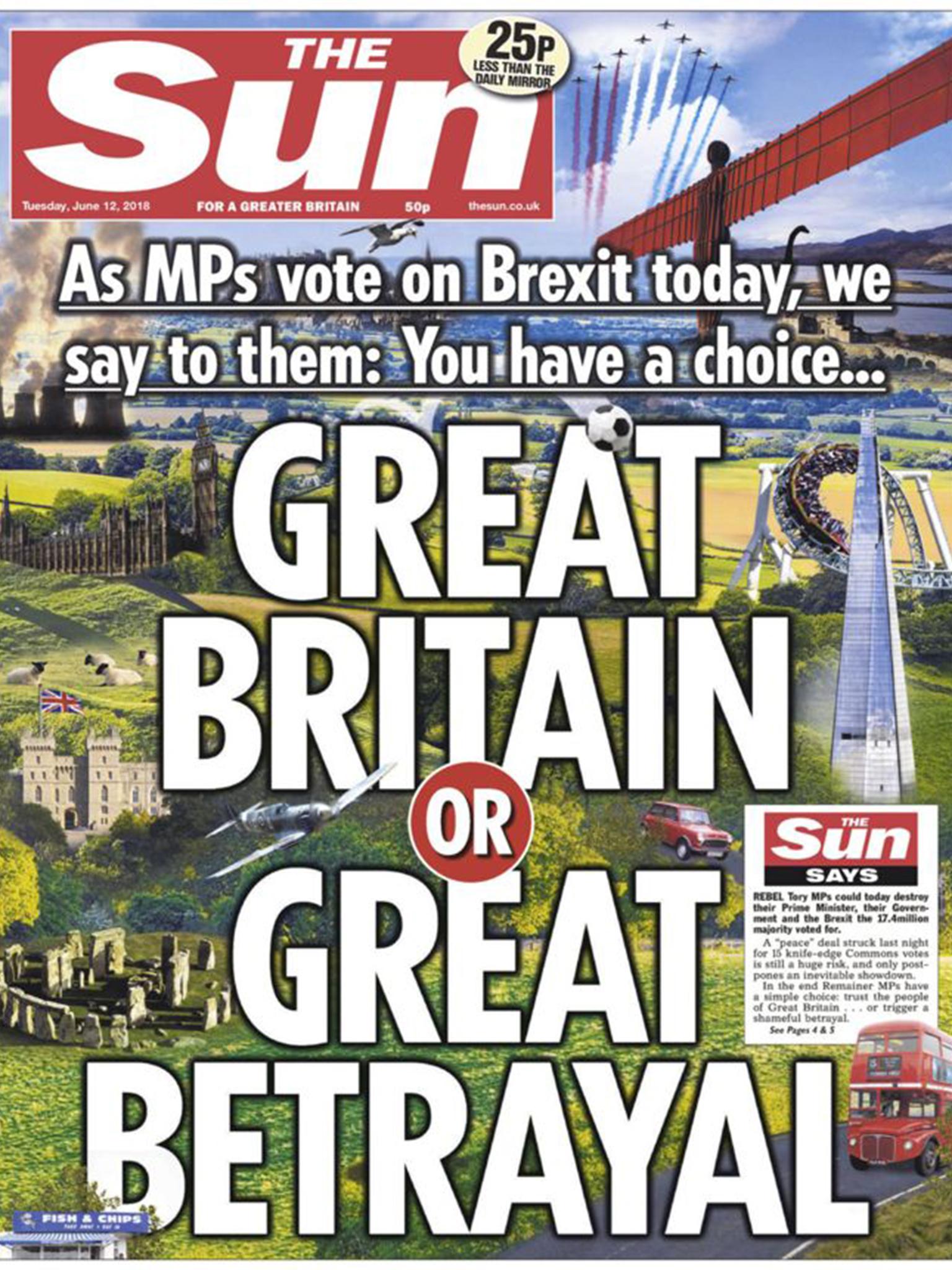 The Sun: "Great Britain or Great Betrayal"