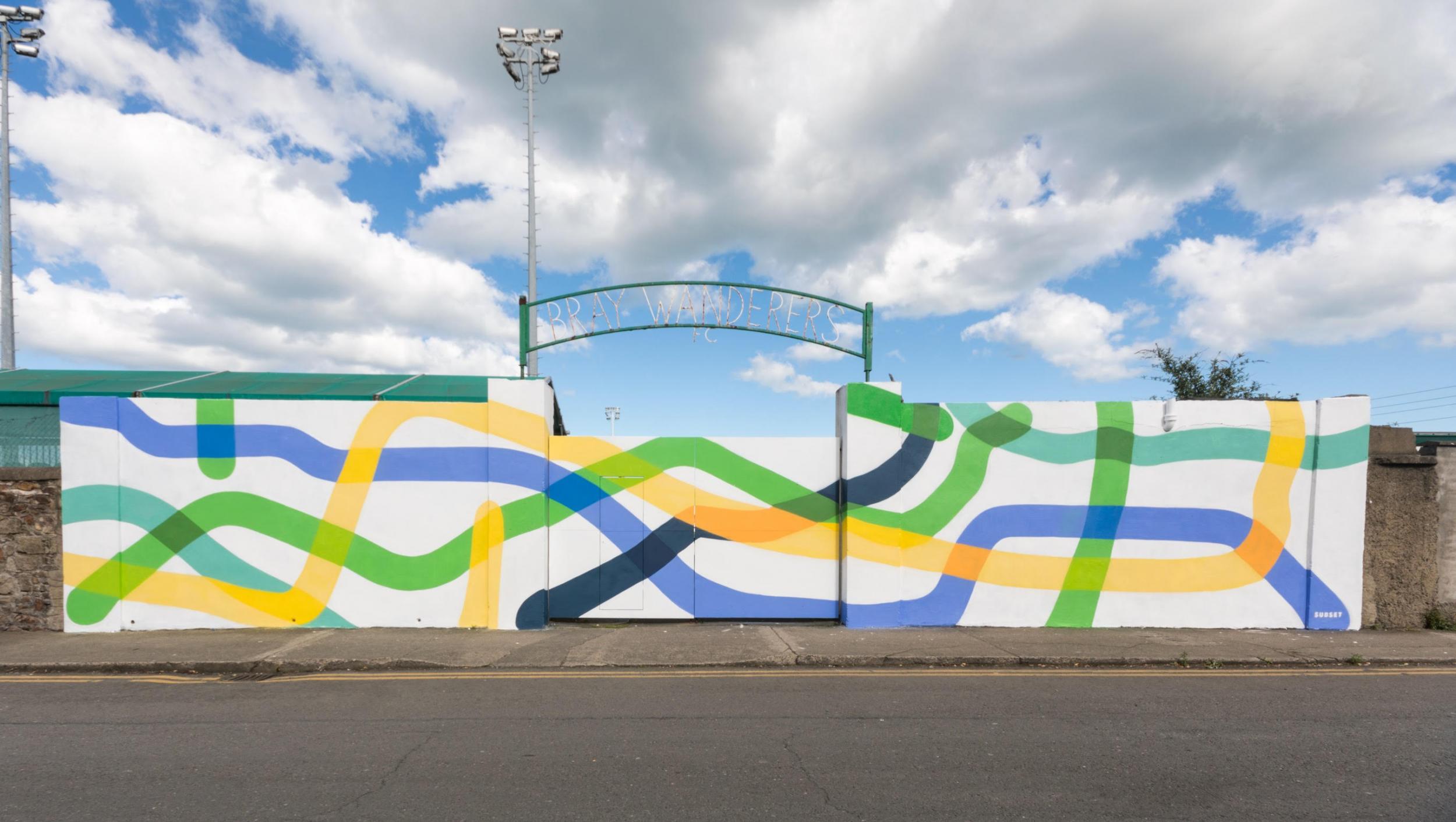 SUBSET’s mural at the Carlisle Grounds, home of Bray Wanderers football club