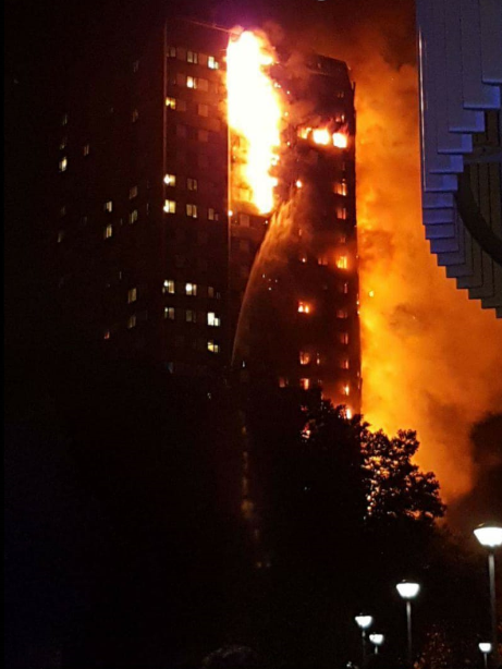 Antonio Roncolato was sent a photograph of the tower on fire by his son