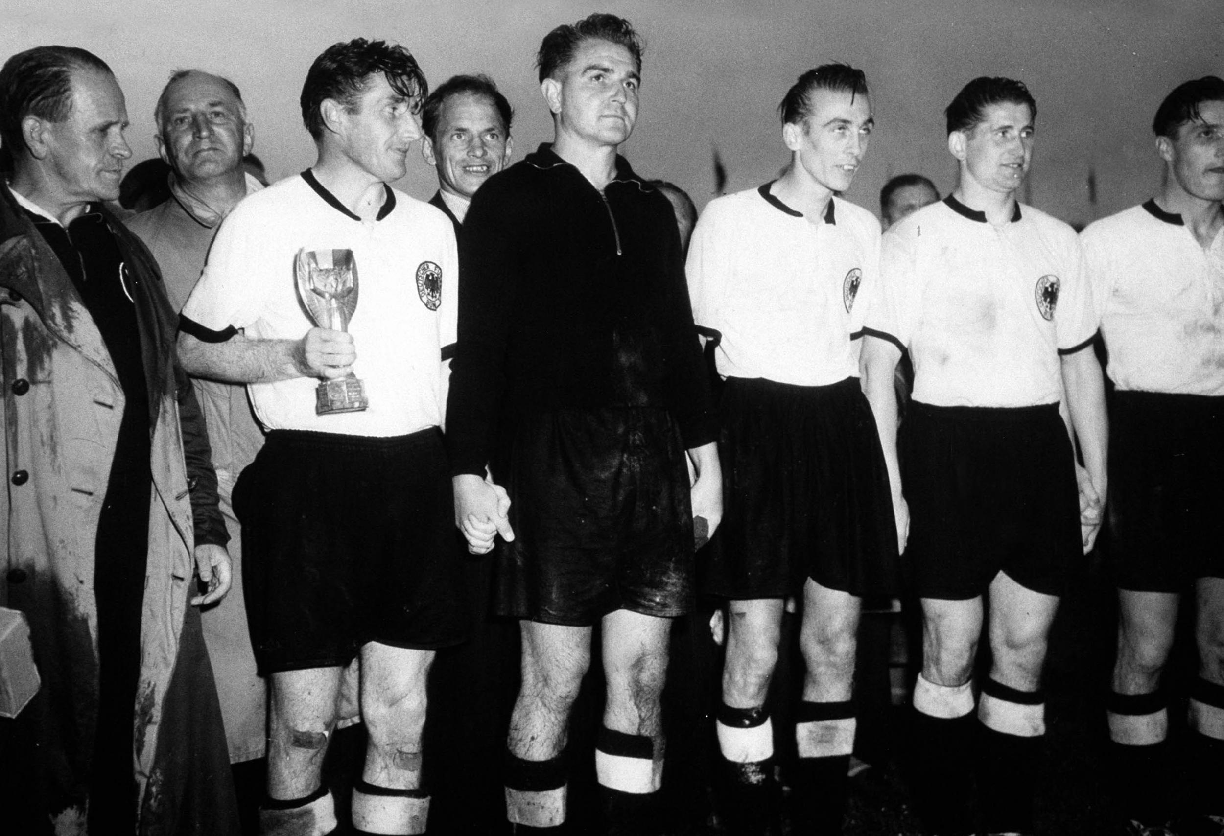 West Germany after their shock victory at the 1954 World Cup final