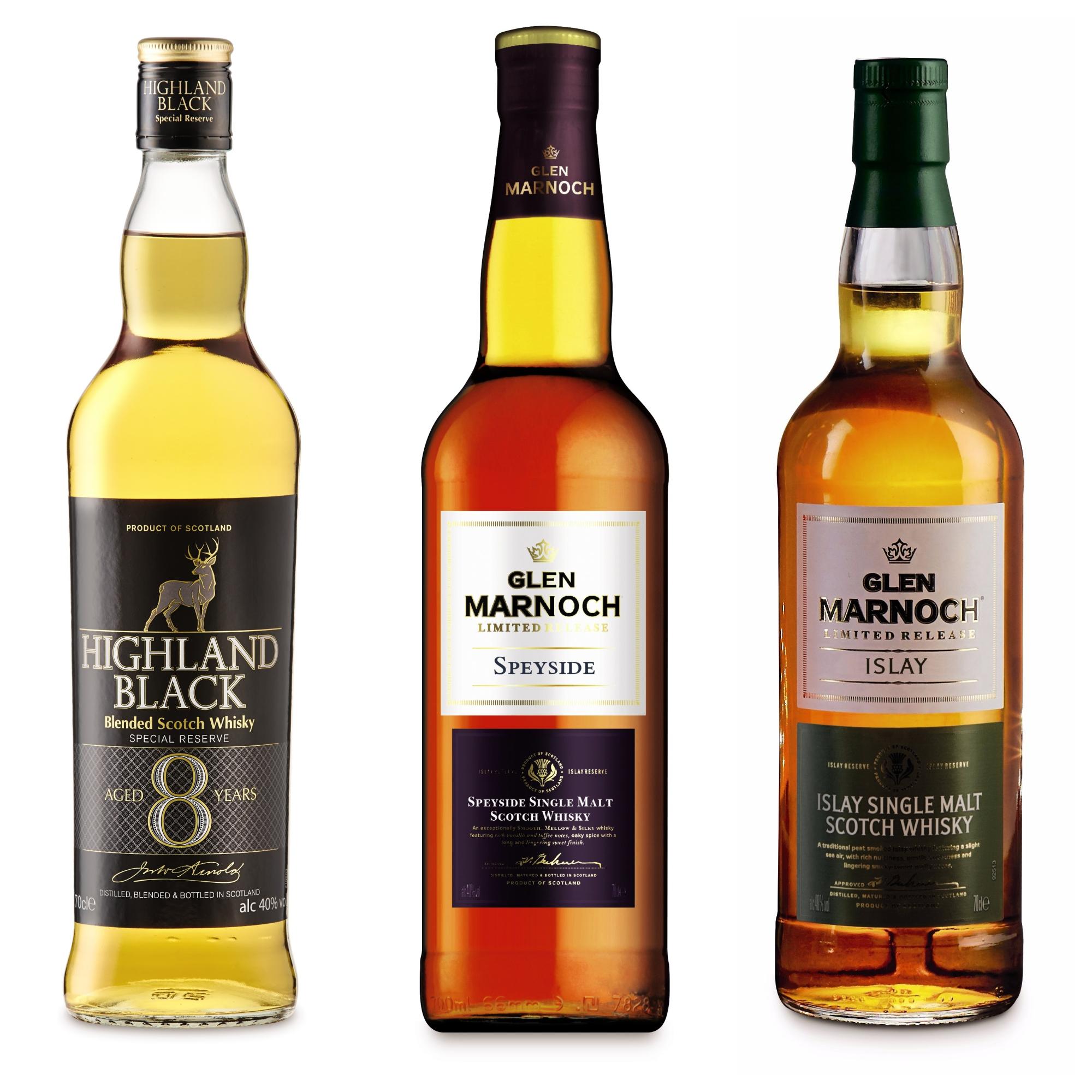 The Scotch whisky range at Aldi