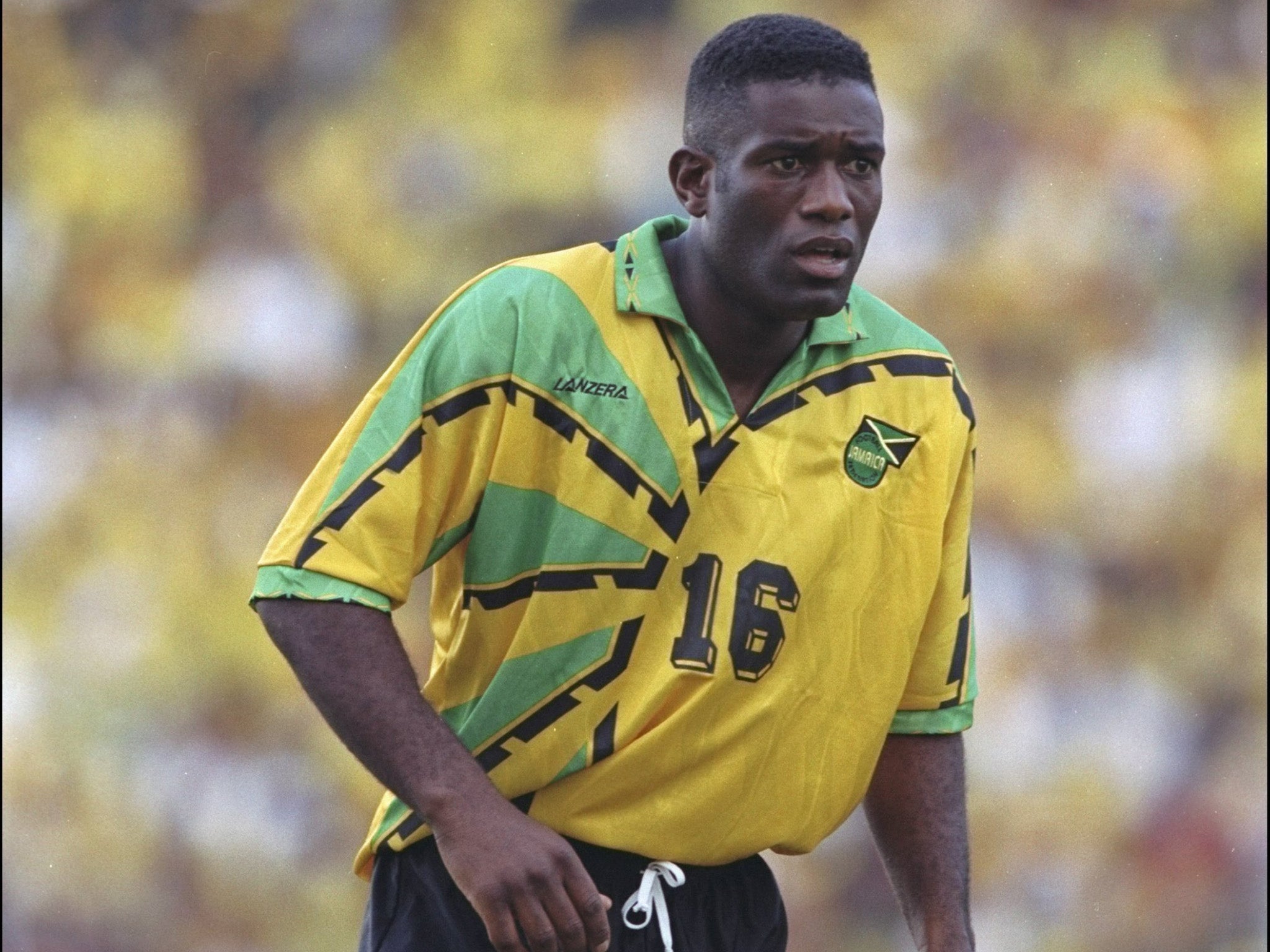 Earle in action during Jamaica’s World Cup qualifier against Mexico in 1997