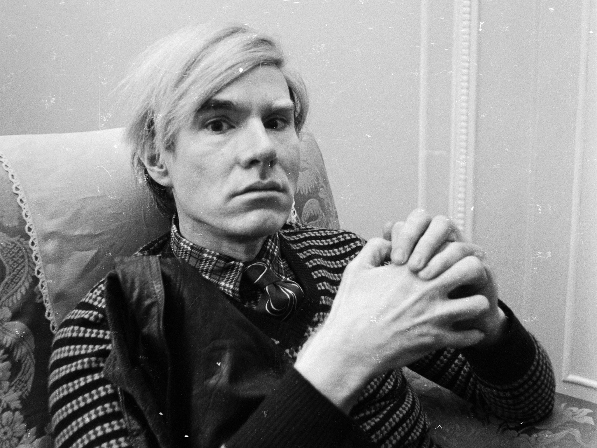 Andy Warhol at the Ritz Hotel in London in 1970