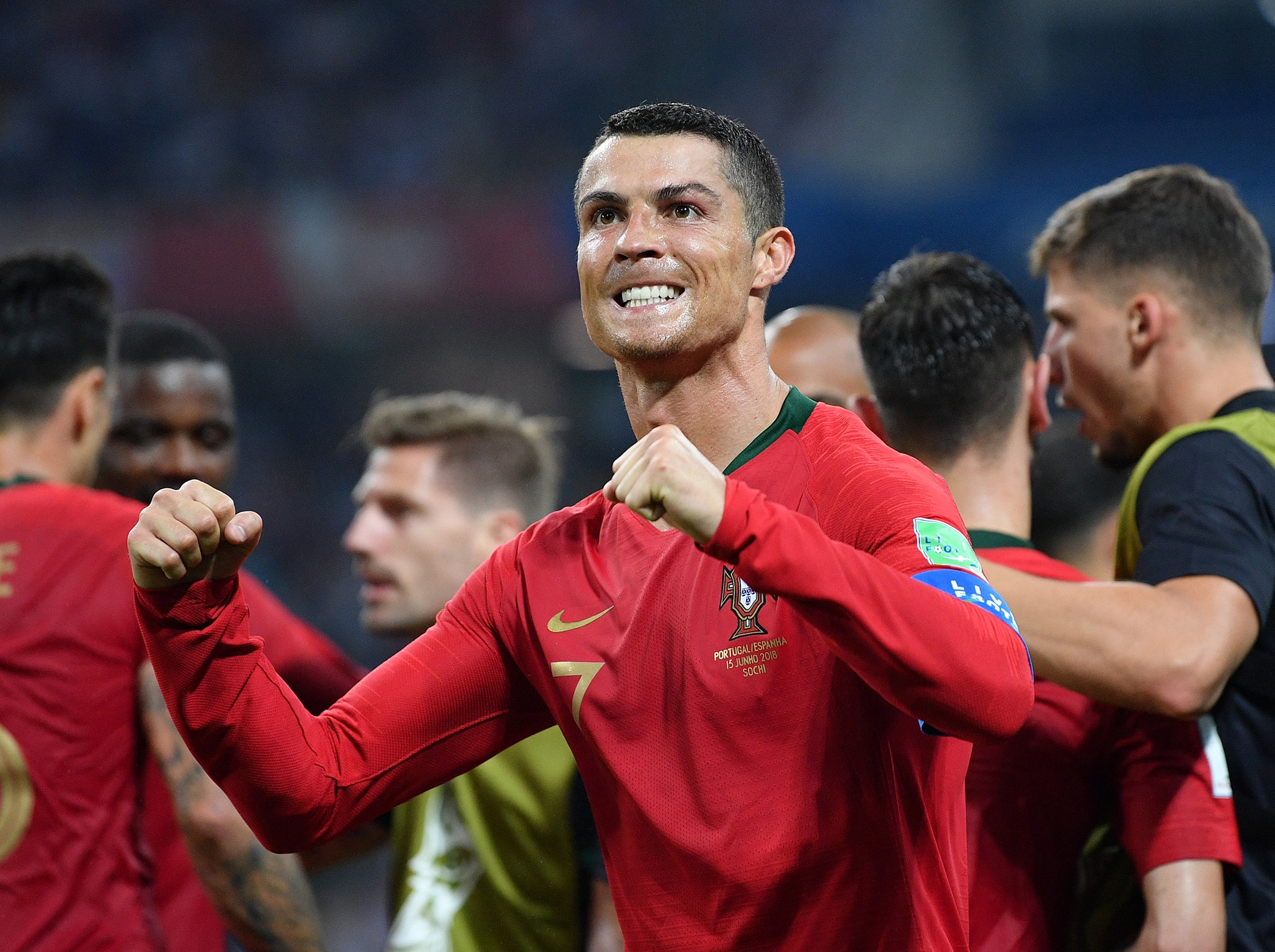 Ronaldo celebrates restoring Portugal's lead