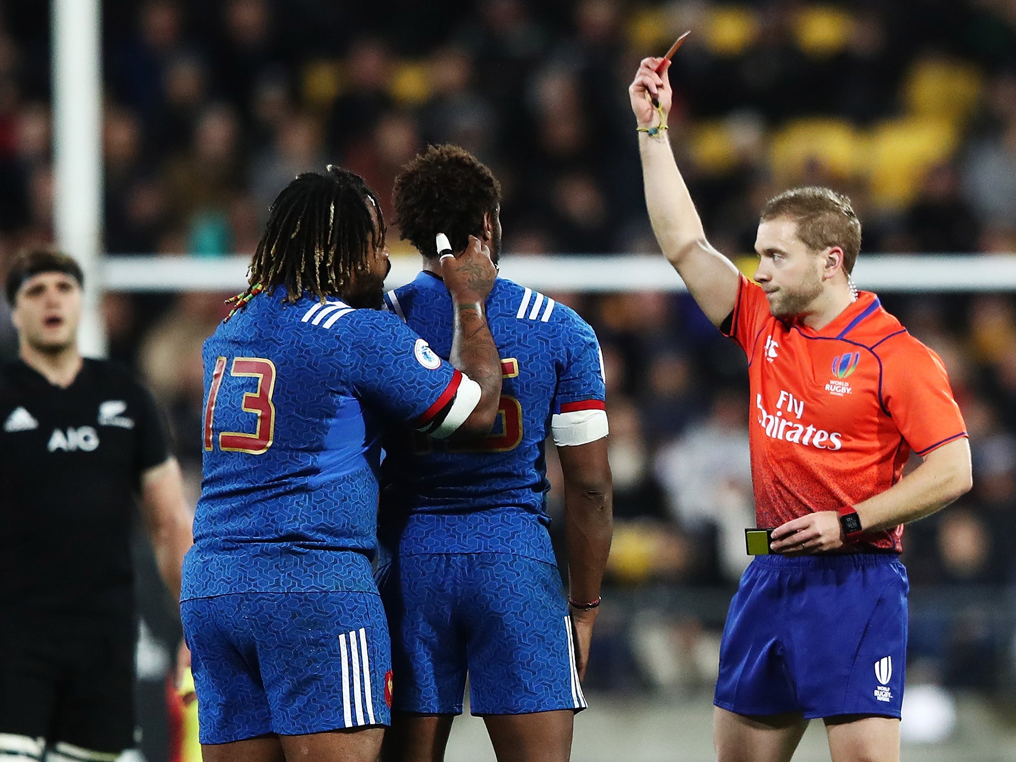 Benjamin Fall was incorrectly shown a red card in the second Test