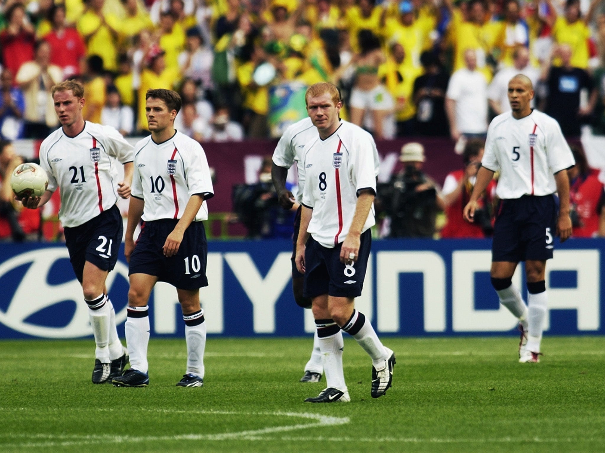 England's struggles against Brazil were only made worse by the sweltering heat and humidity