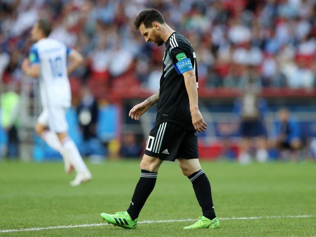 Lionel Messi of Argentina looks on during the 2018 FIFA World Cup