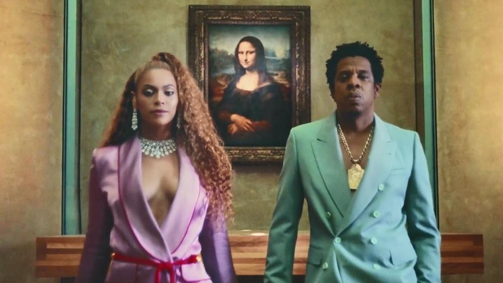 Beyonce and Jay Z in the music video for Apeshit – a track from their joint album ‘Everything Is Love’