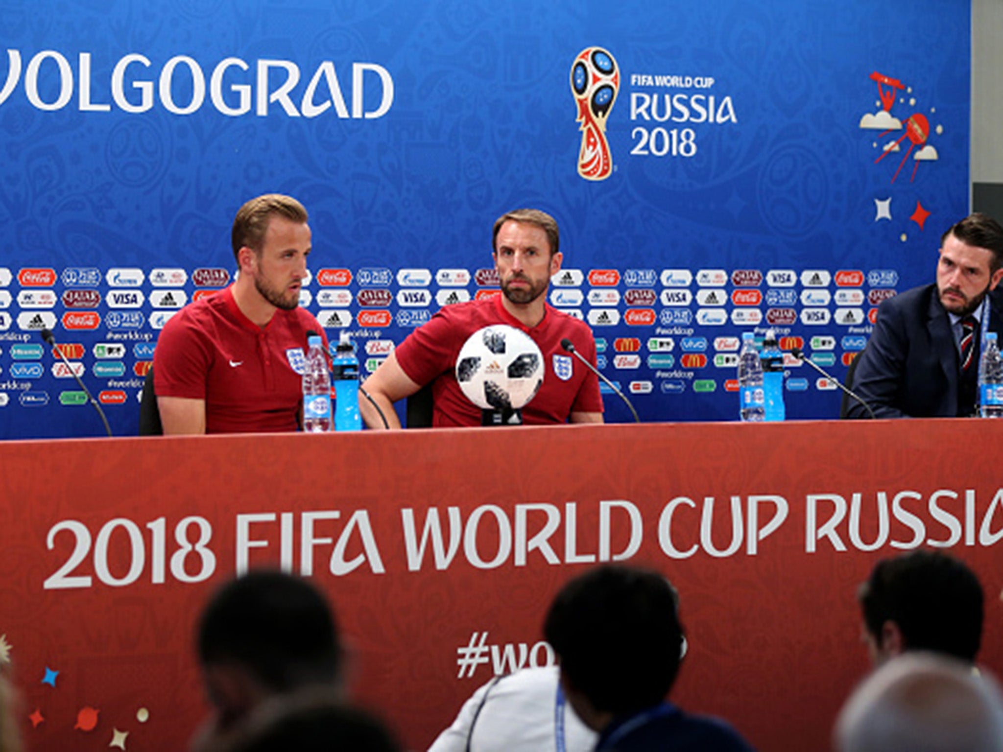 Gareth Southgate and Harry Kane speak to the media (Getty )