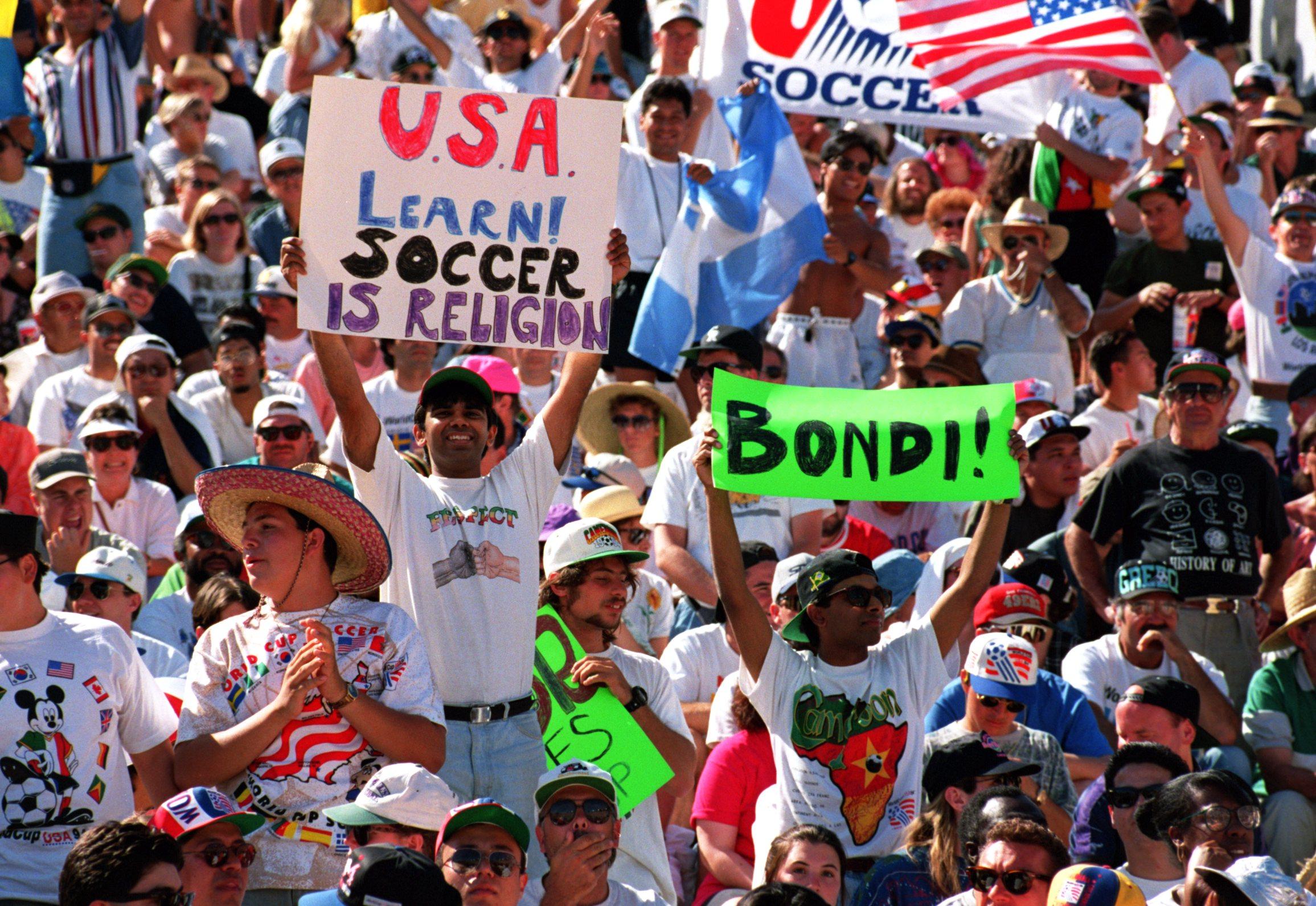 Fans during Sweden’s opener against Cameroon at the Rose Bowl, Los Angeles