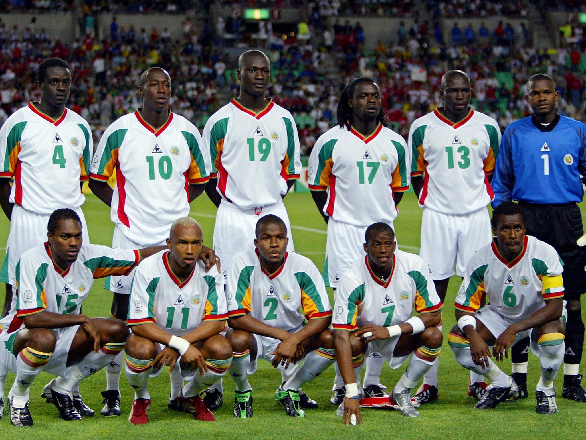 Senegal line up ahead of their quarter-final against Turkey