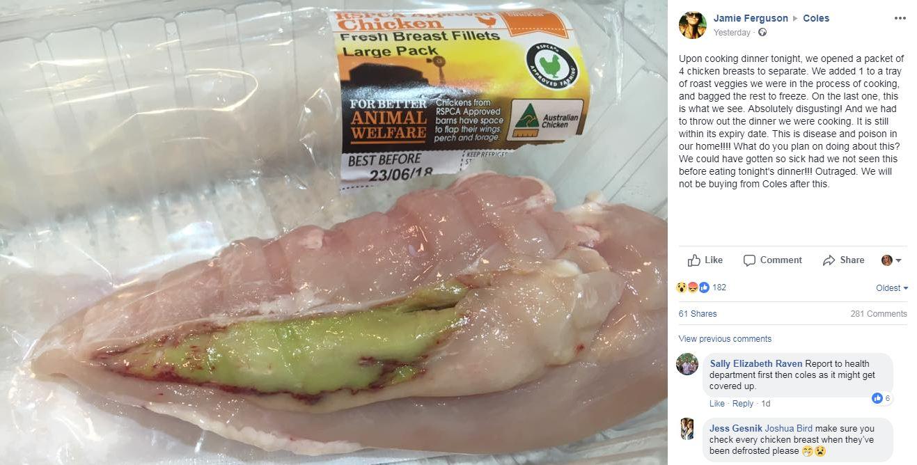 The customer made a public complaint to the supermarket on social media (Facebook: Jamie Ferguson)