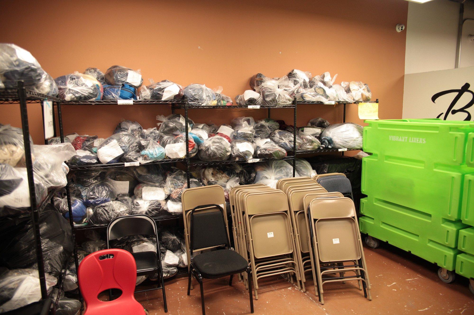 Supplies are stored at a Brownsville shelter where child migrants are kept