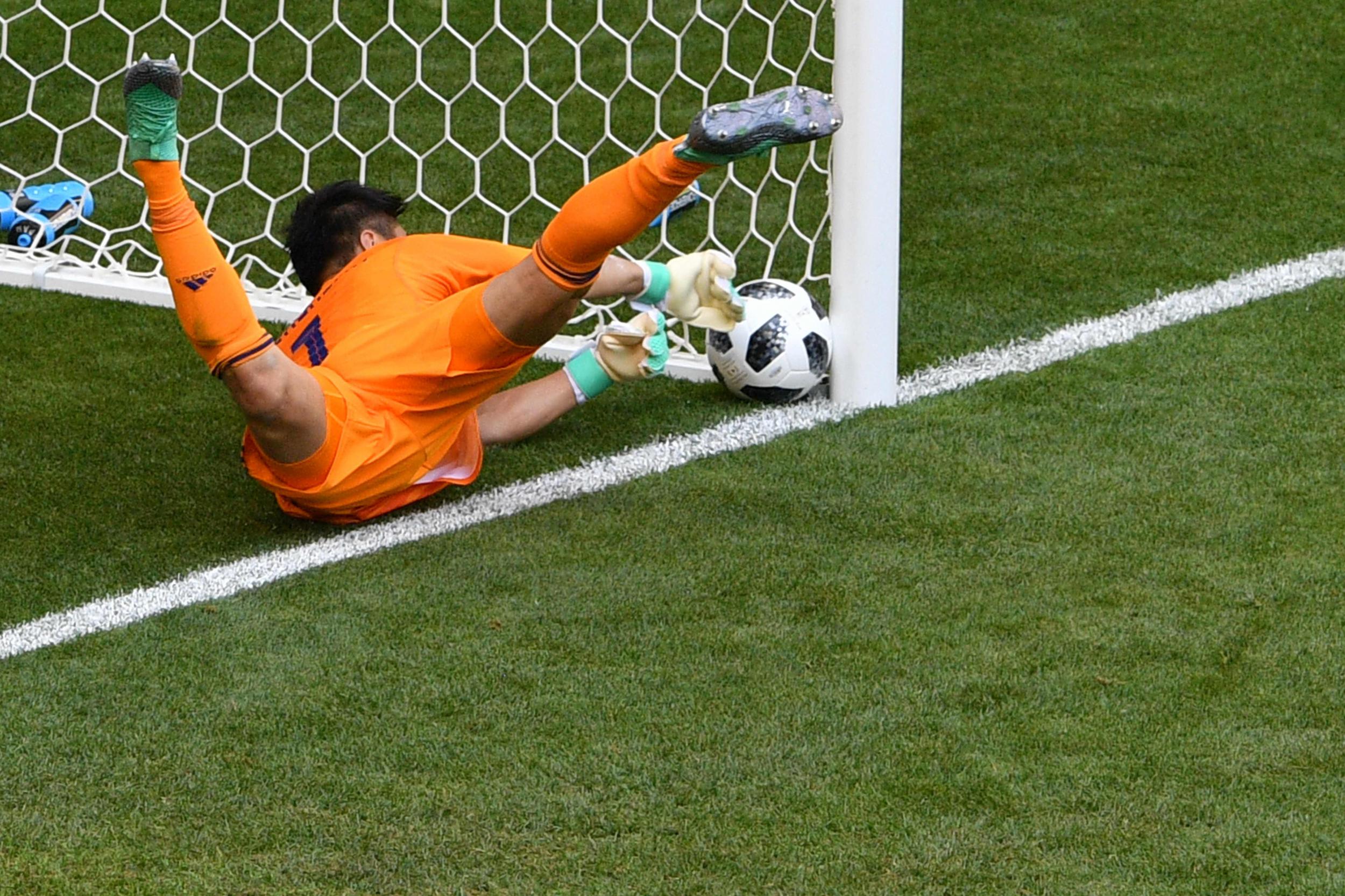 Eiki Kawashima argued the ball didn't cross the line (Getty)