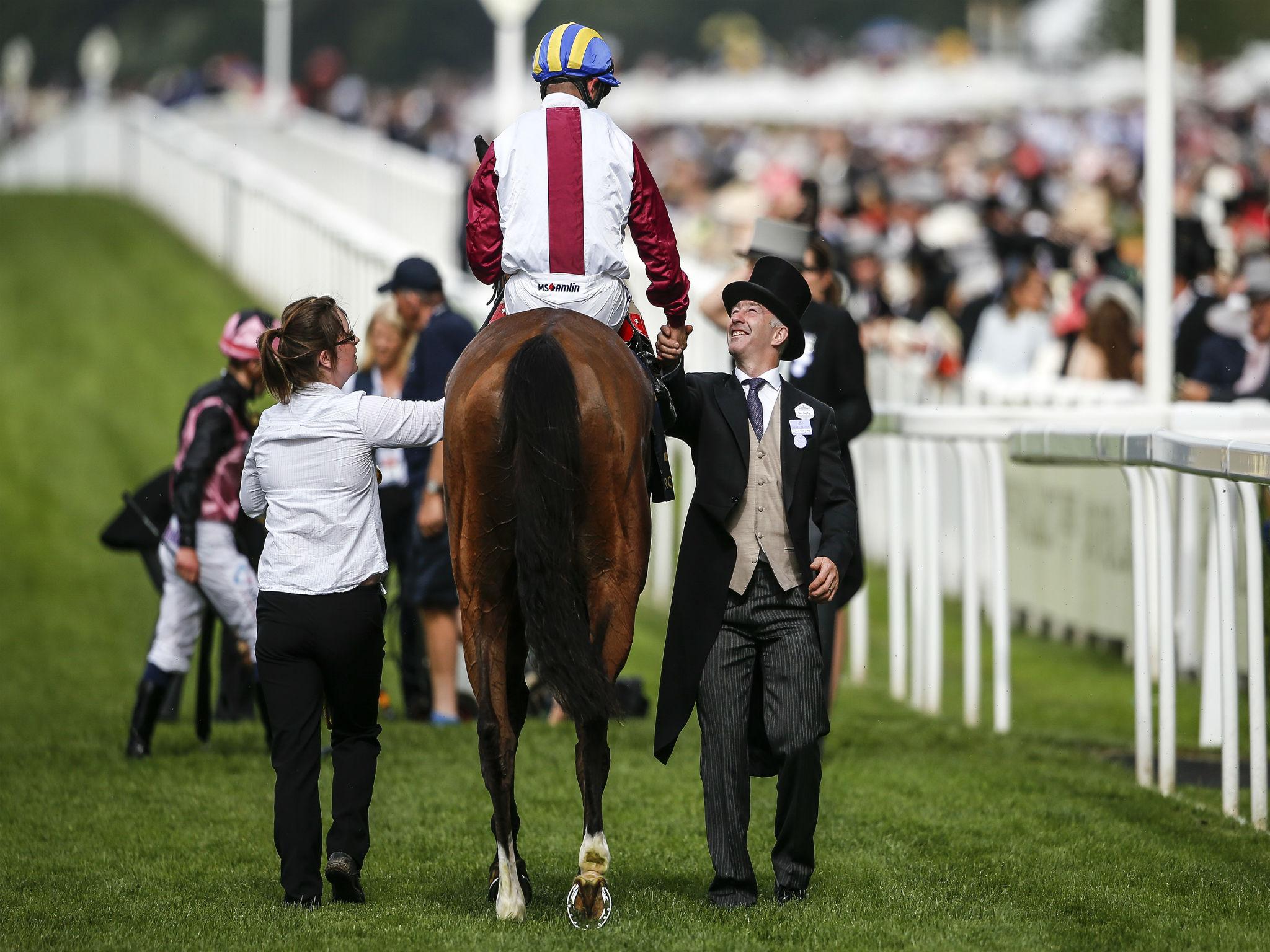 Andrea Atzeni riding Lagostovegas is met by connections after winning