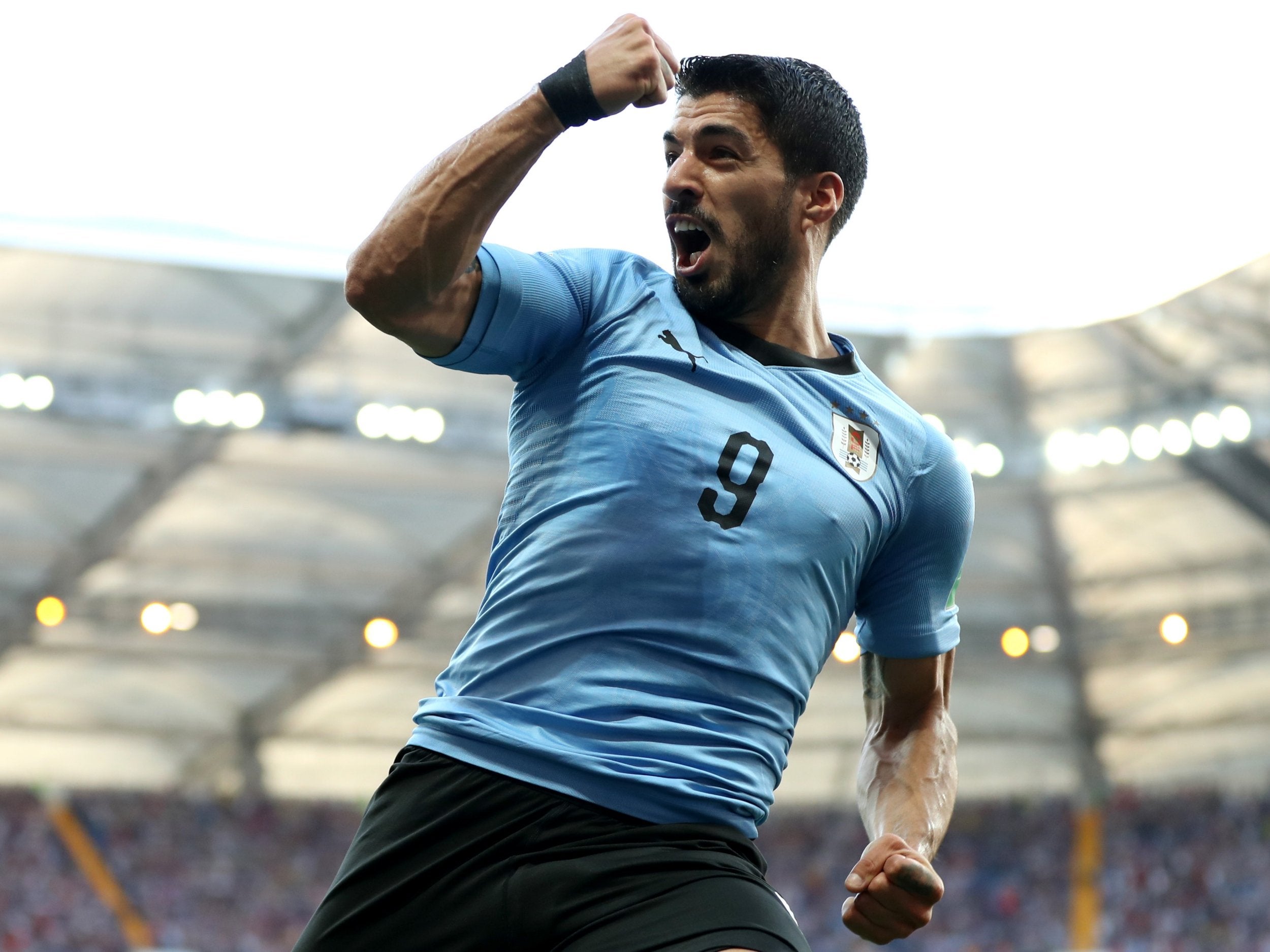 Suarez scored for a third World Cup in a row