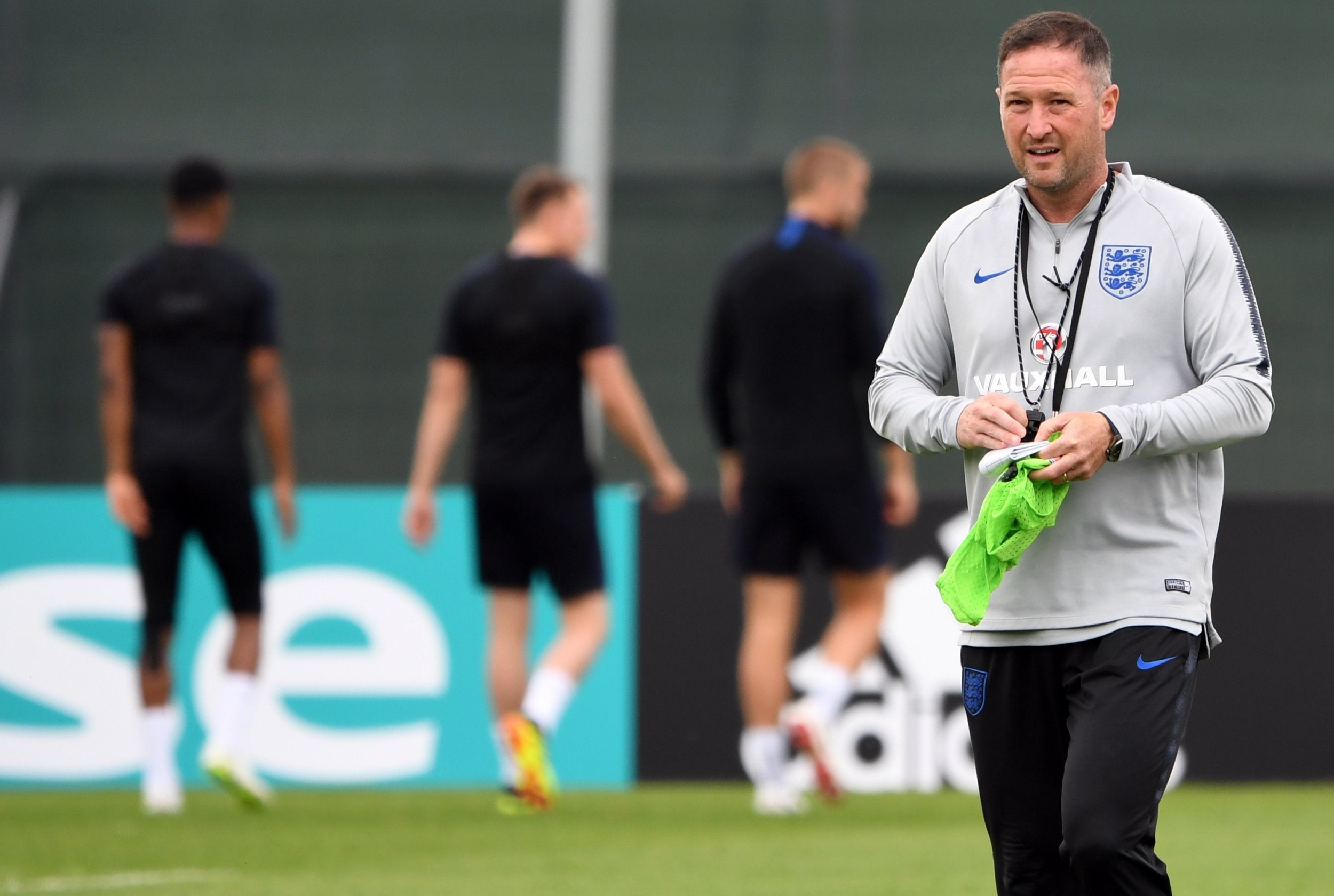 Holland during an England training session ahead of next Sunday's match against Panama